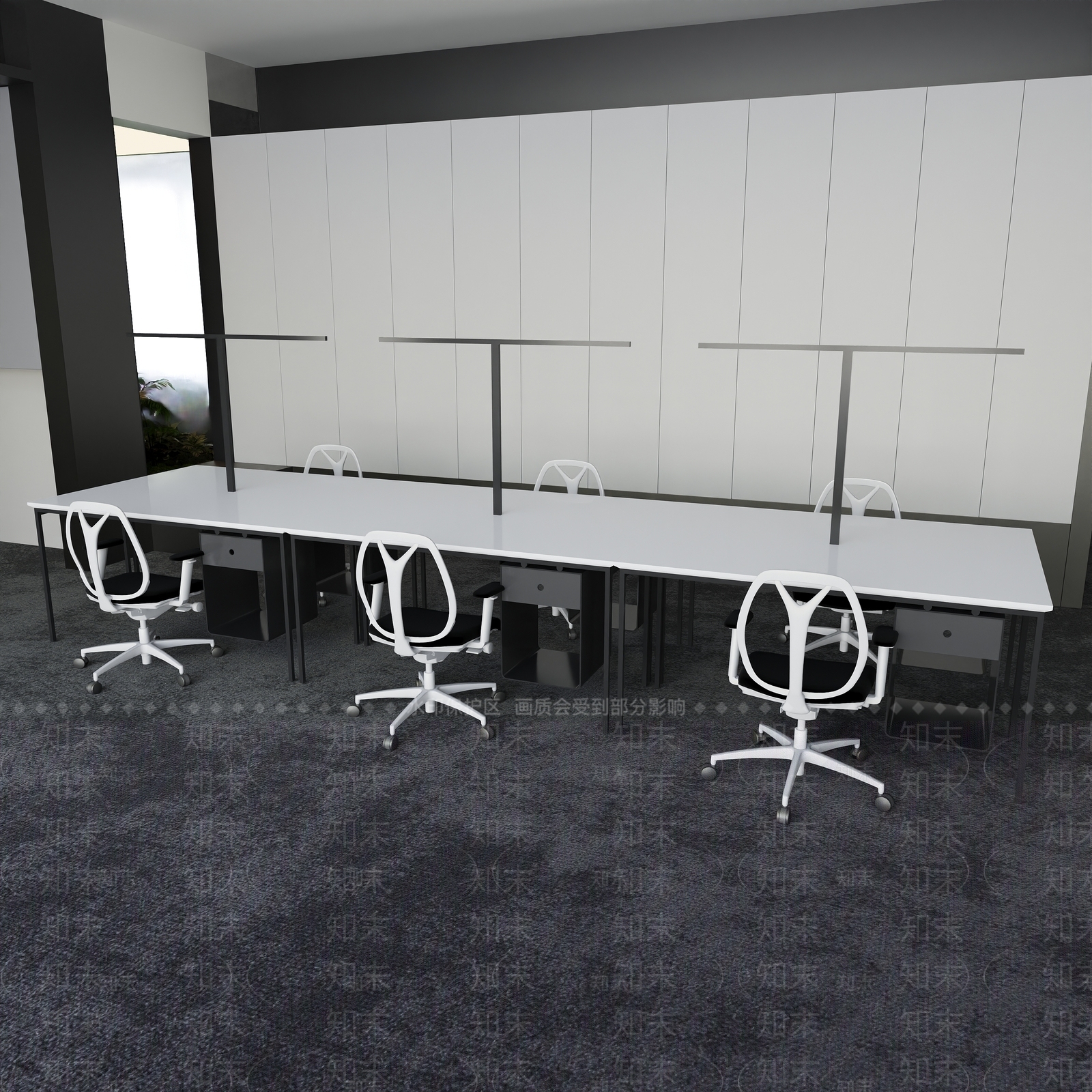 现代办公桌椅3D模型下载【ID:1176324702】