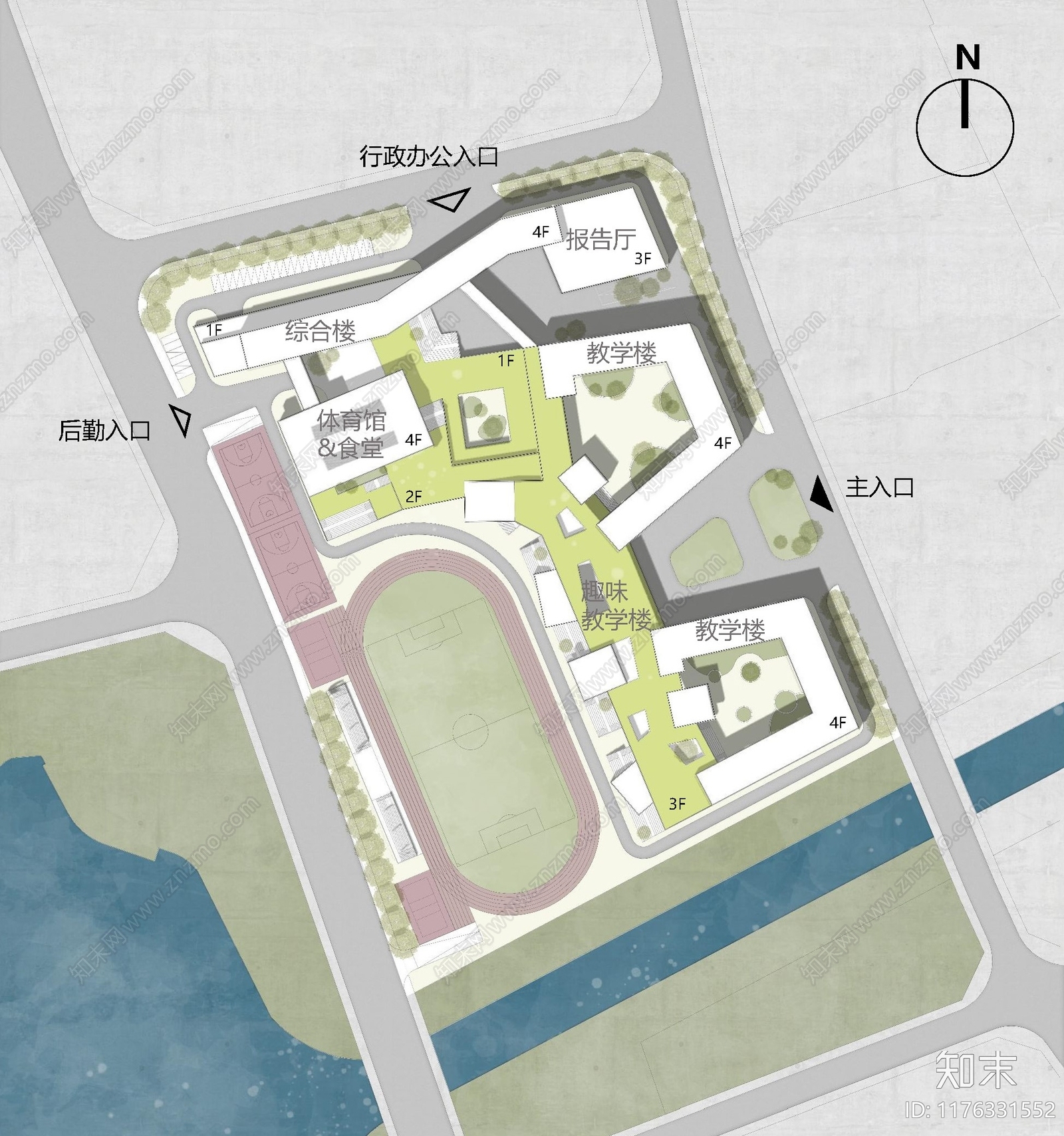 现代学校建筑cad施工图下载【ID:1176331552】