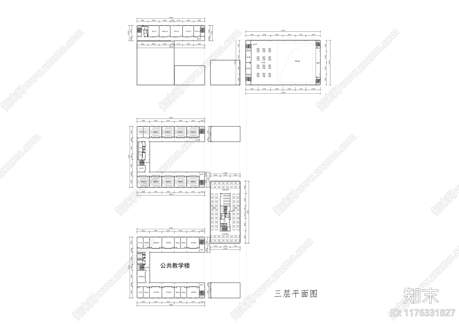 现代学校建筑cad施工图下载【ID:1176331827】