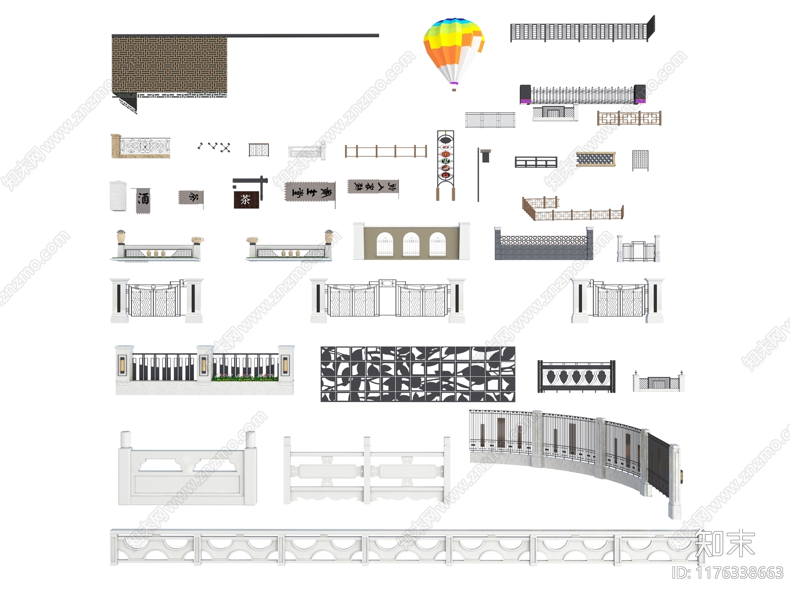 新中式其他景观小品3D模型下载【ID:1176338663】