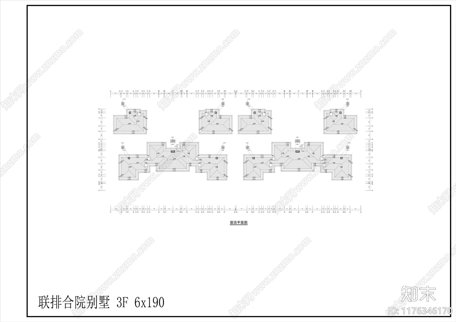 简欧别墅建筑施工图下载【ID:1176346170】