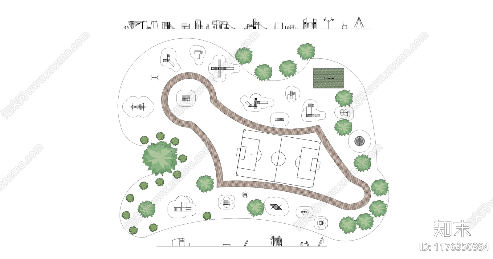现代校园景观施工图下载【ID:1176350394】