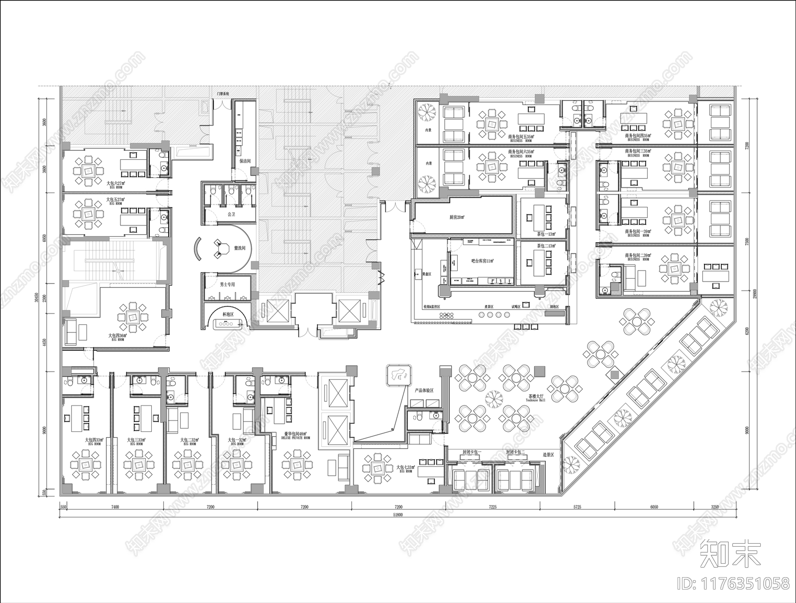 新中式轻奢其他商业建筑施工图下载【ID:1176351058】