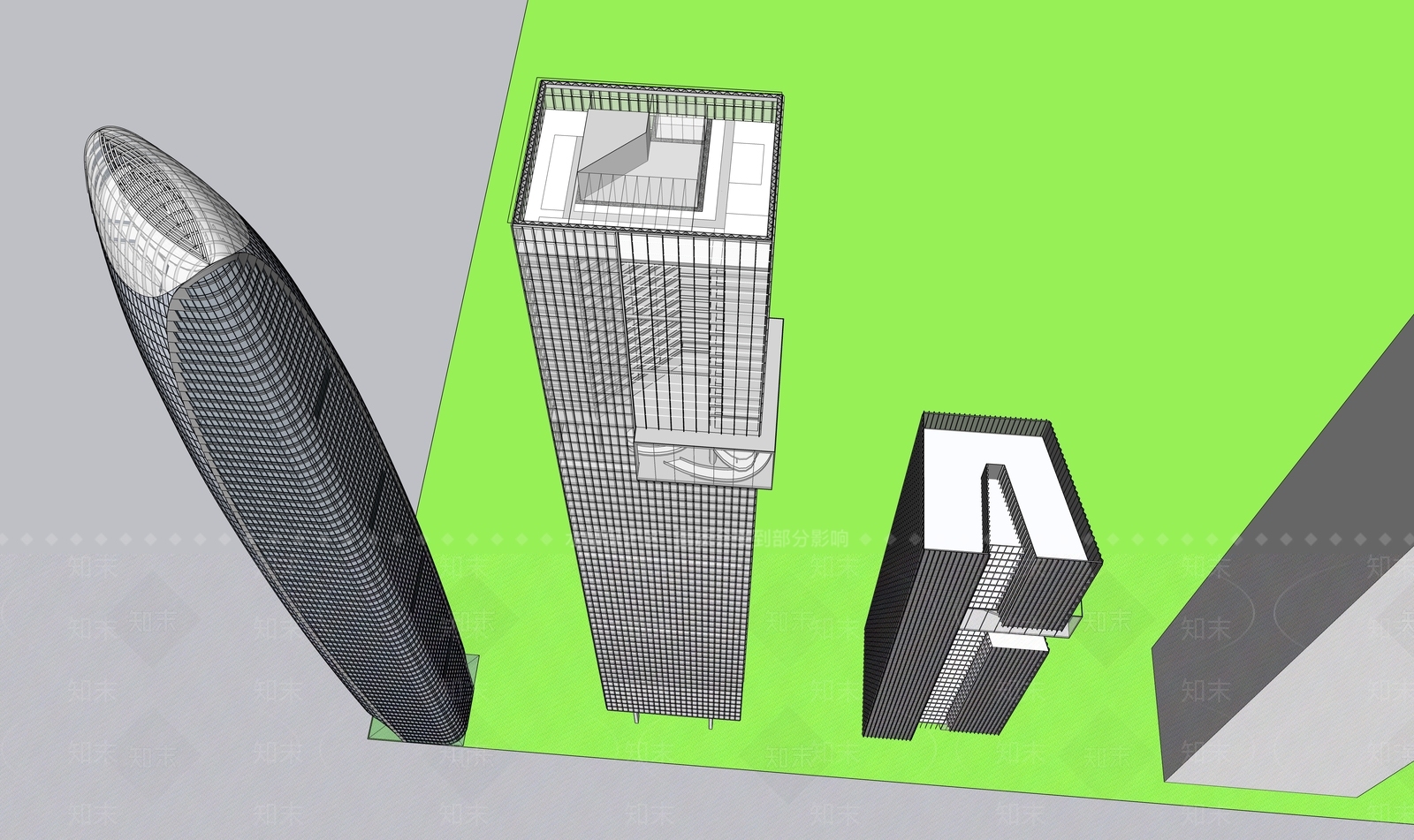 现代商场建筑SU模型下载【ID:1176352374】