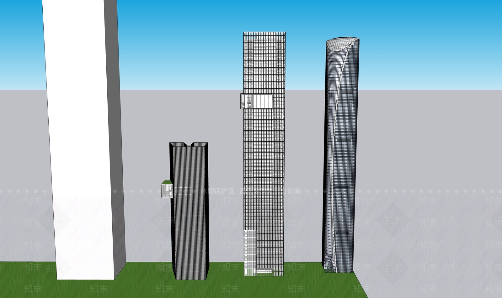 现代商场建筑SU模型下载【ID:1176352374】