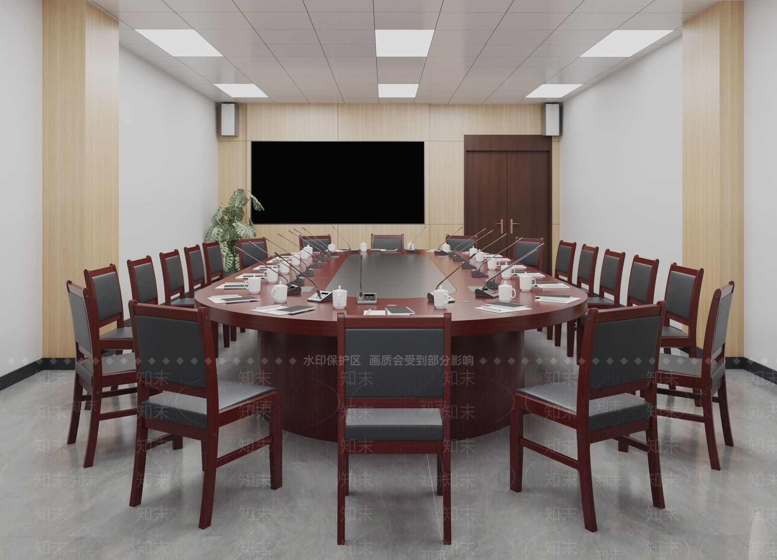 现代会议室3D模型下载【ID:1176360898】