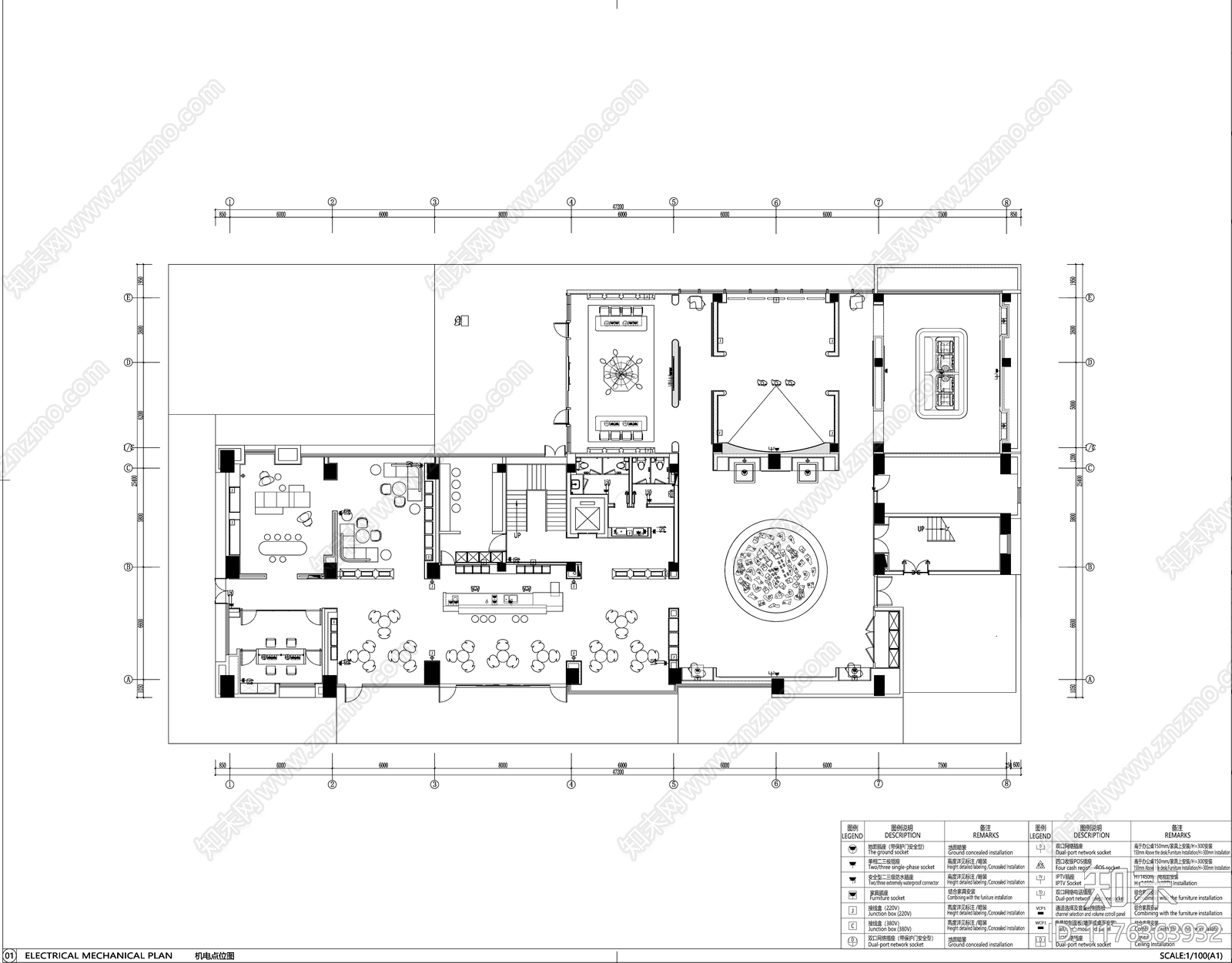 现代售楼处cad施工图下载【ID:1176363932】