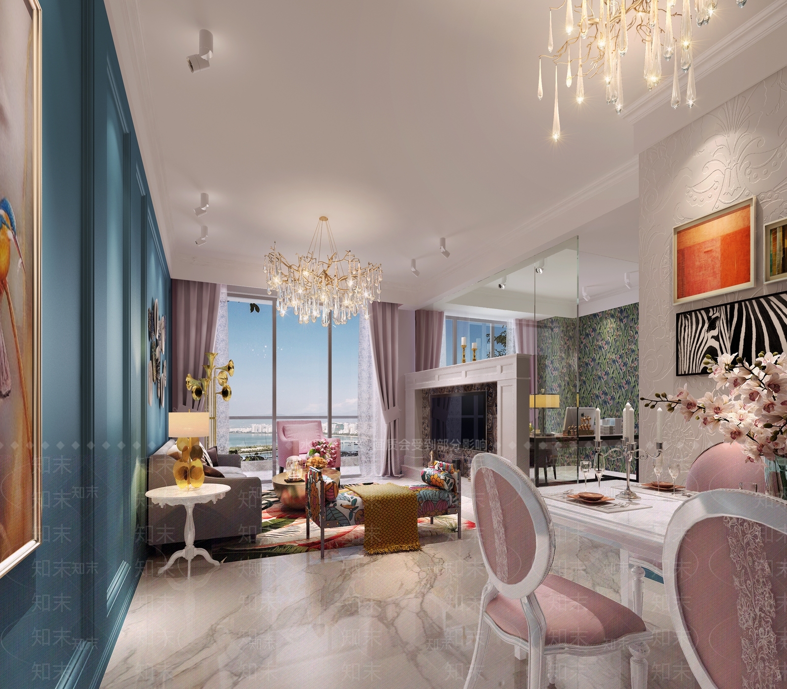 欧式简欧家居客厅3D模型下载【ID:1176383915】