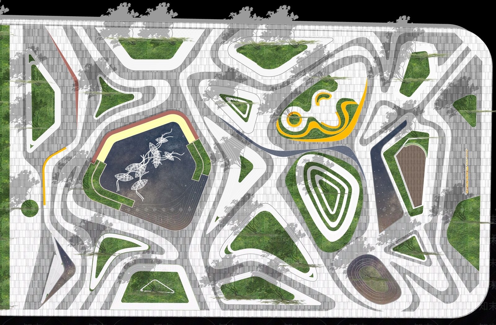 现代景观公园SU模型下载【ID:1176386563】