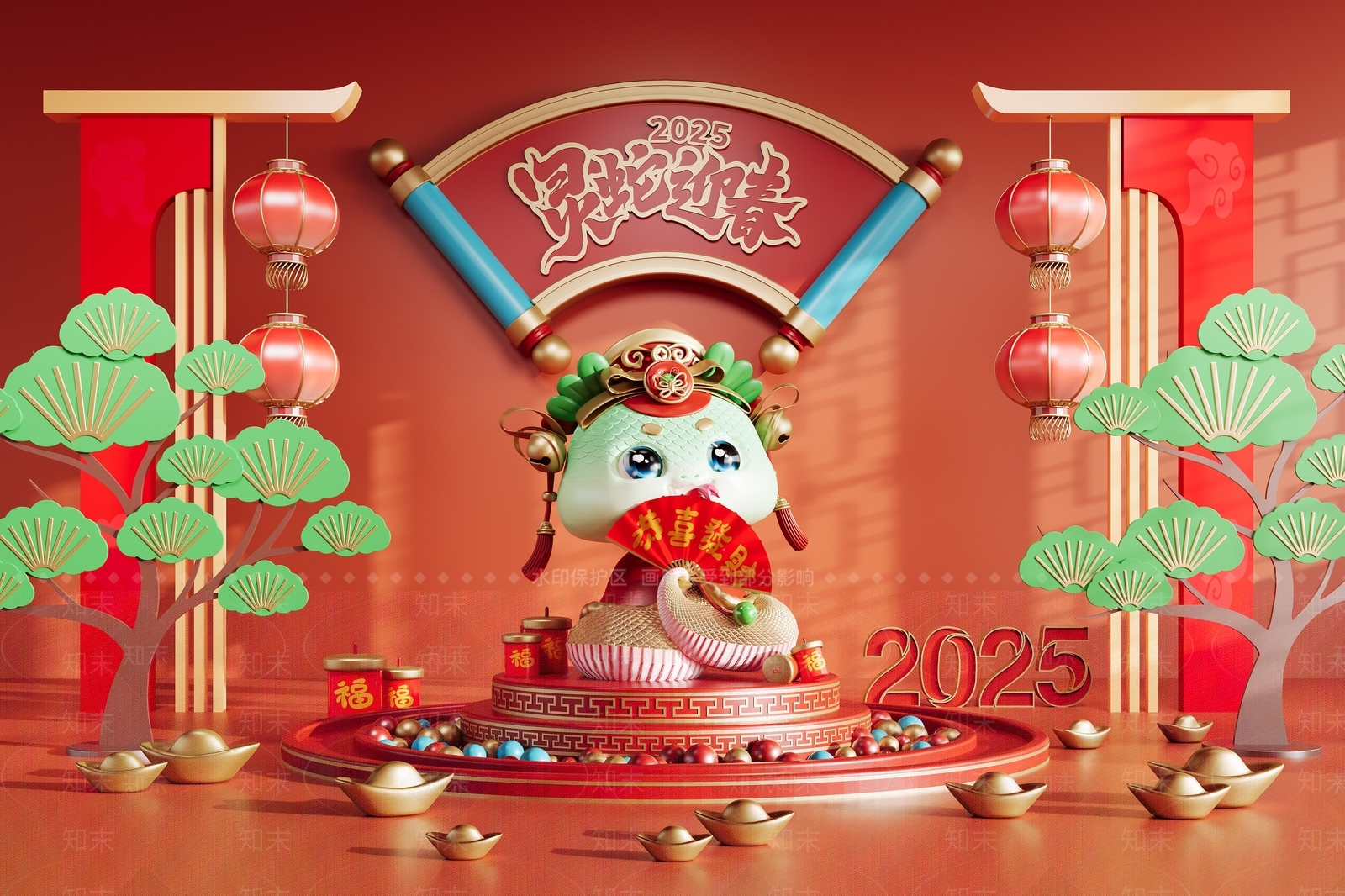 新中式美陈3D模型下载【ID:1176405204】