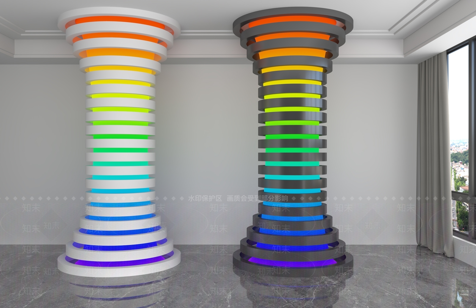 现代柱子3D模型下载【ID:1176406472】