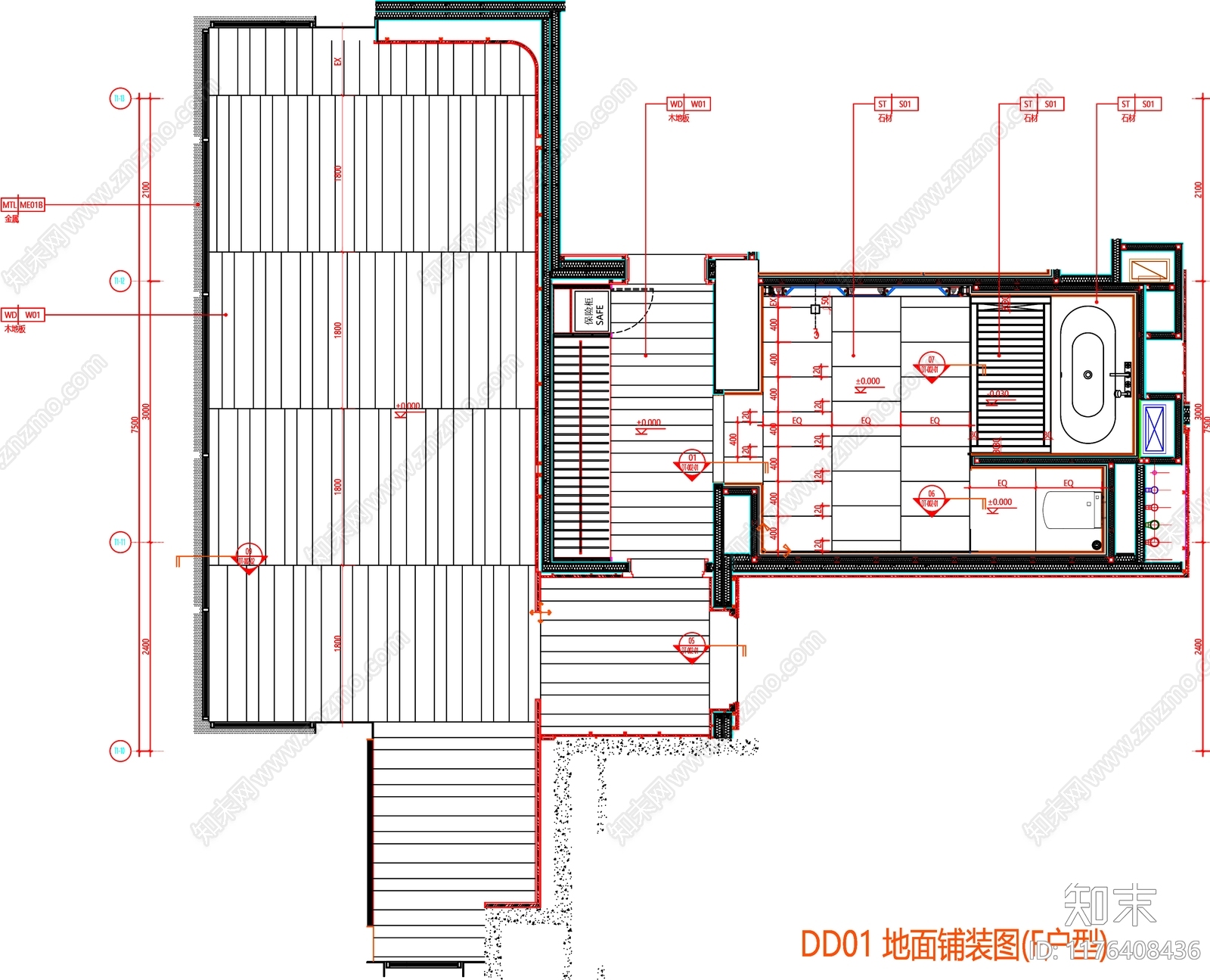 现代工装图库cad施工图下载【ID:1176408436】