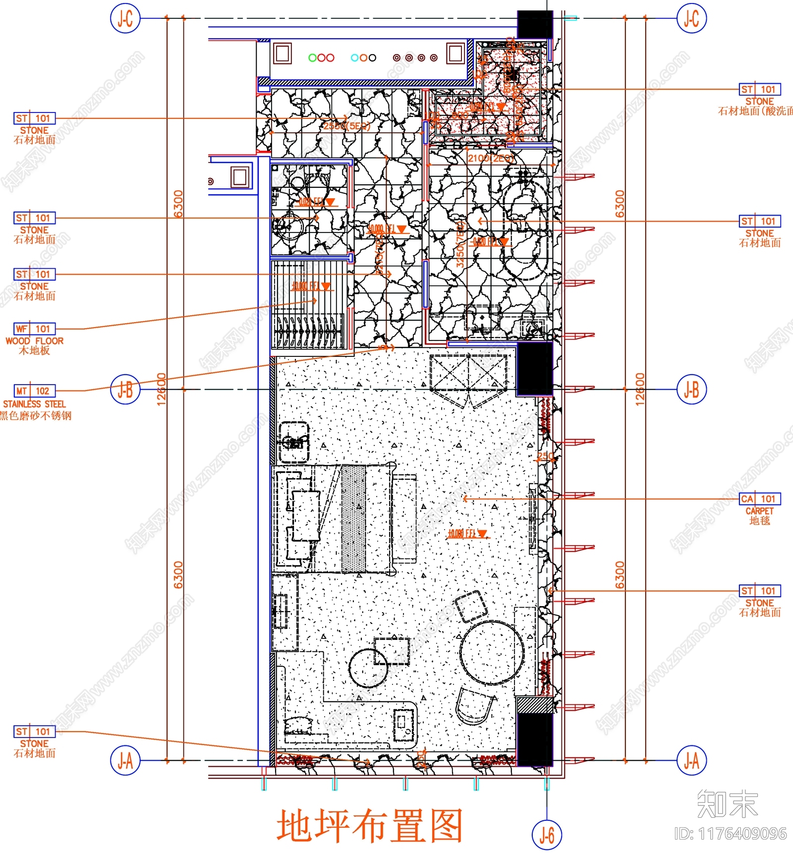 现代工装图库cad施工图下载【ID:1176409096】