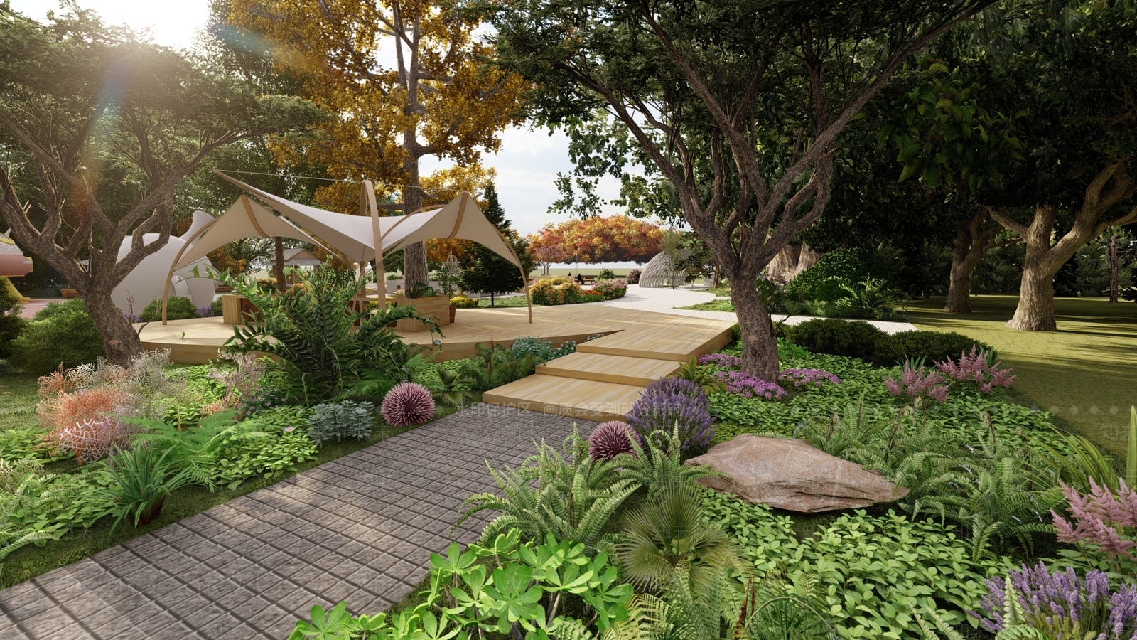 现代简约小区景观SU模型下载【ID:1176419396】