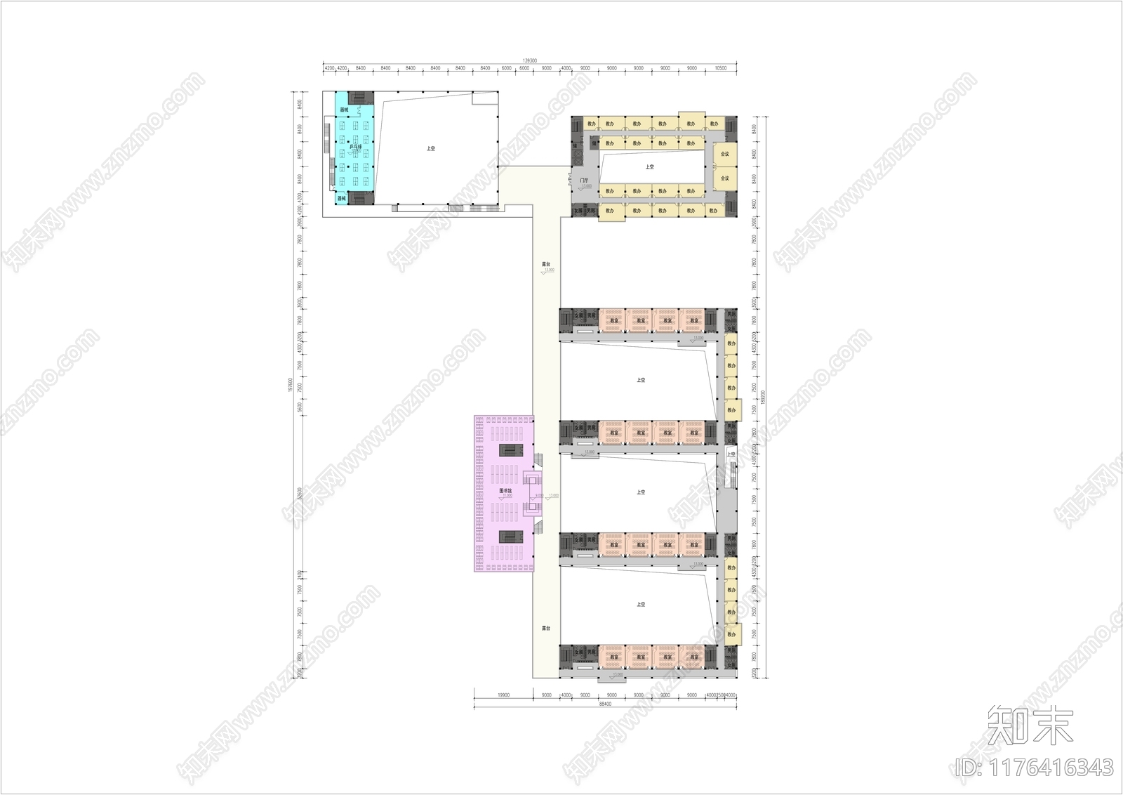 现代学校建筑cad施工图下载【ID:1176416343】