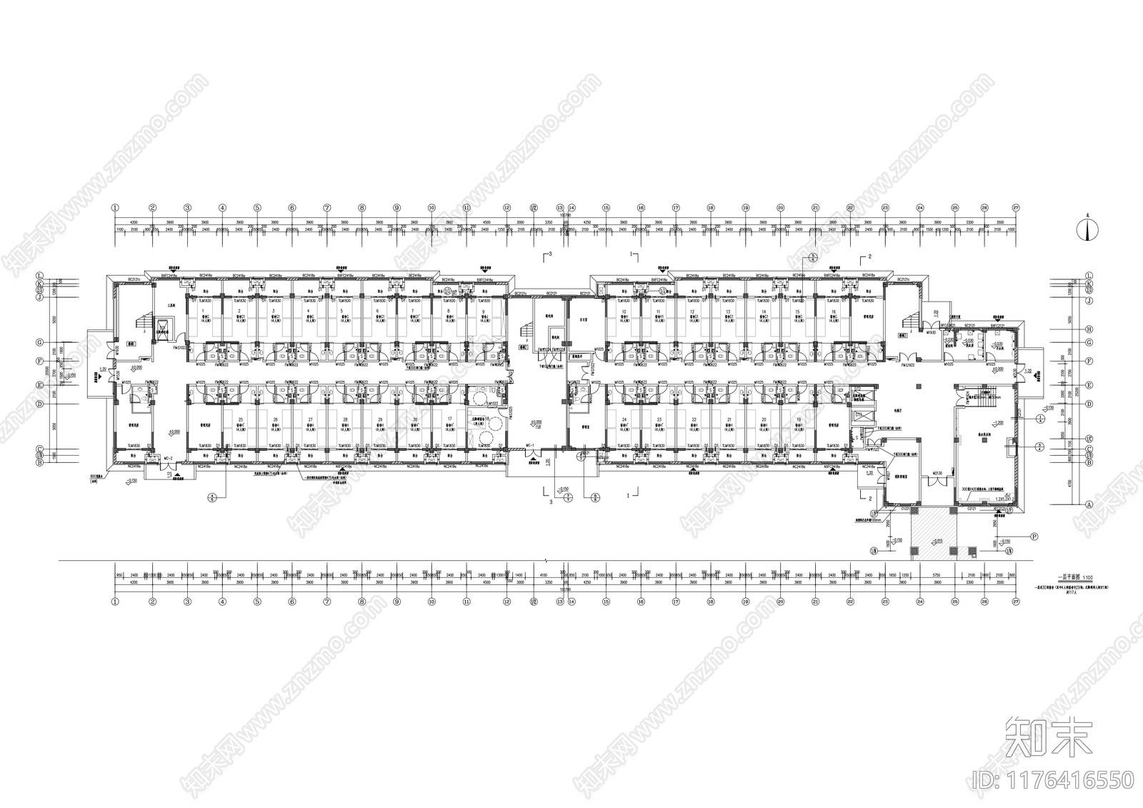 新中式学校建筑cad施工图下载【ID:1176416550】