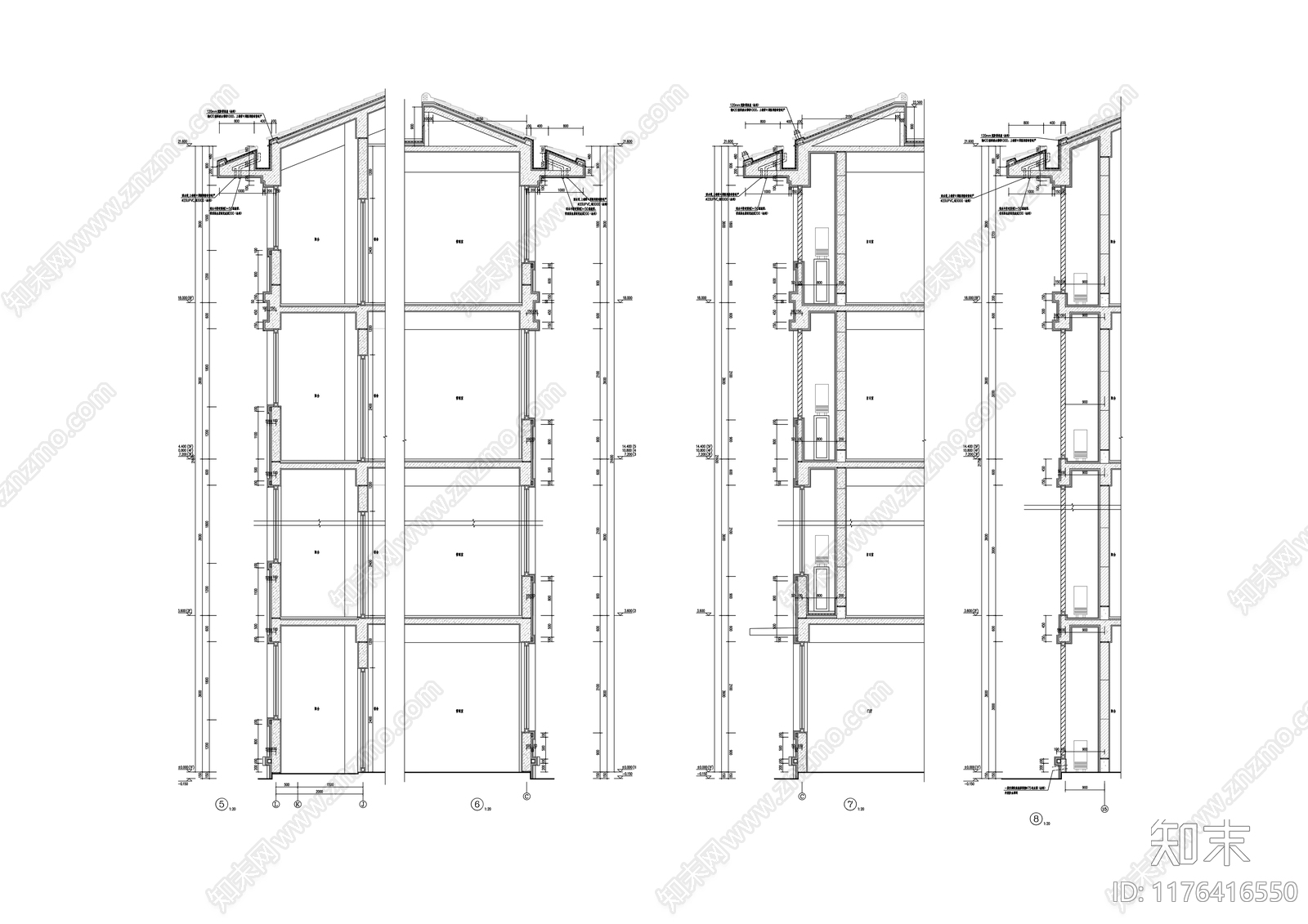 新中式学校建筑cad施工图下载【ID:1176416550】
