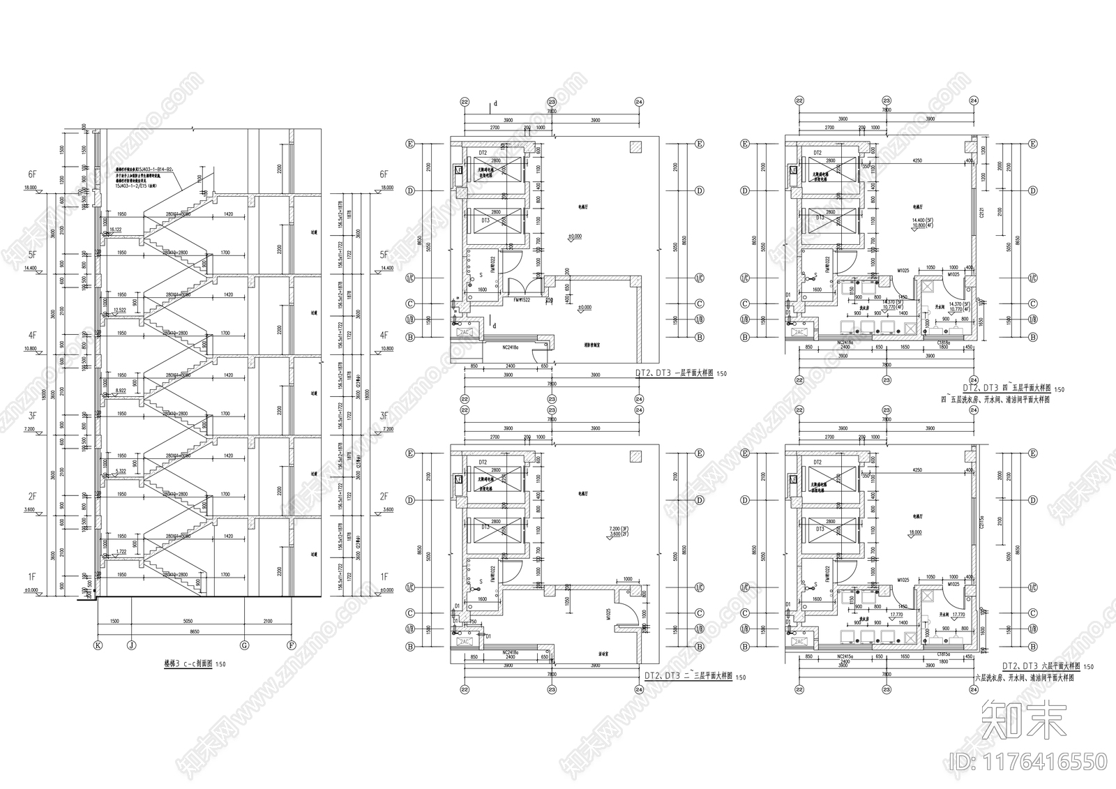 新中式学校建筑cad施工图下载【ID:1176416550】