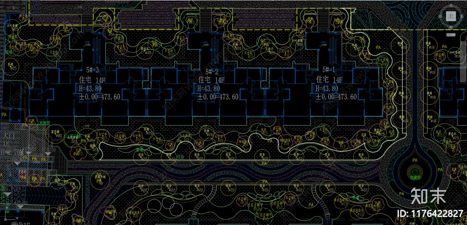 现代新中式小区景观施工图下载【ID:1176422827】