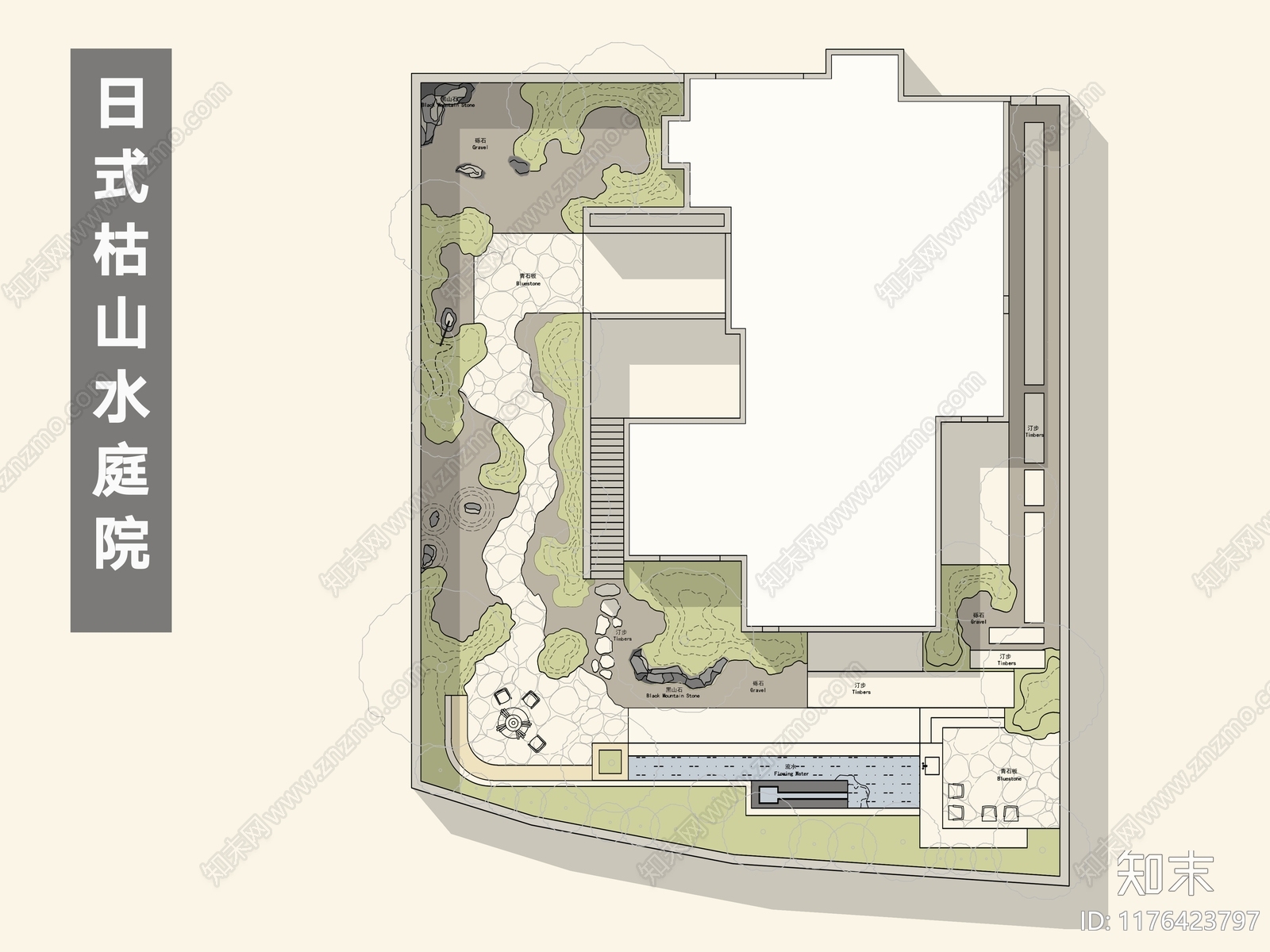 日式侘寂庭院施工图下载【ID:1176423797】