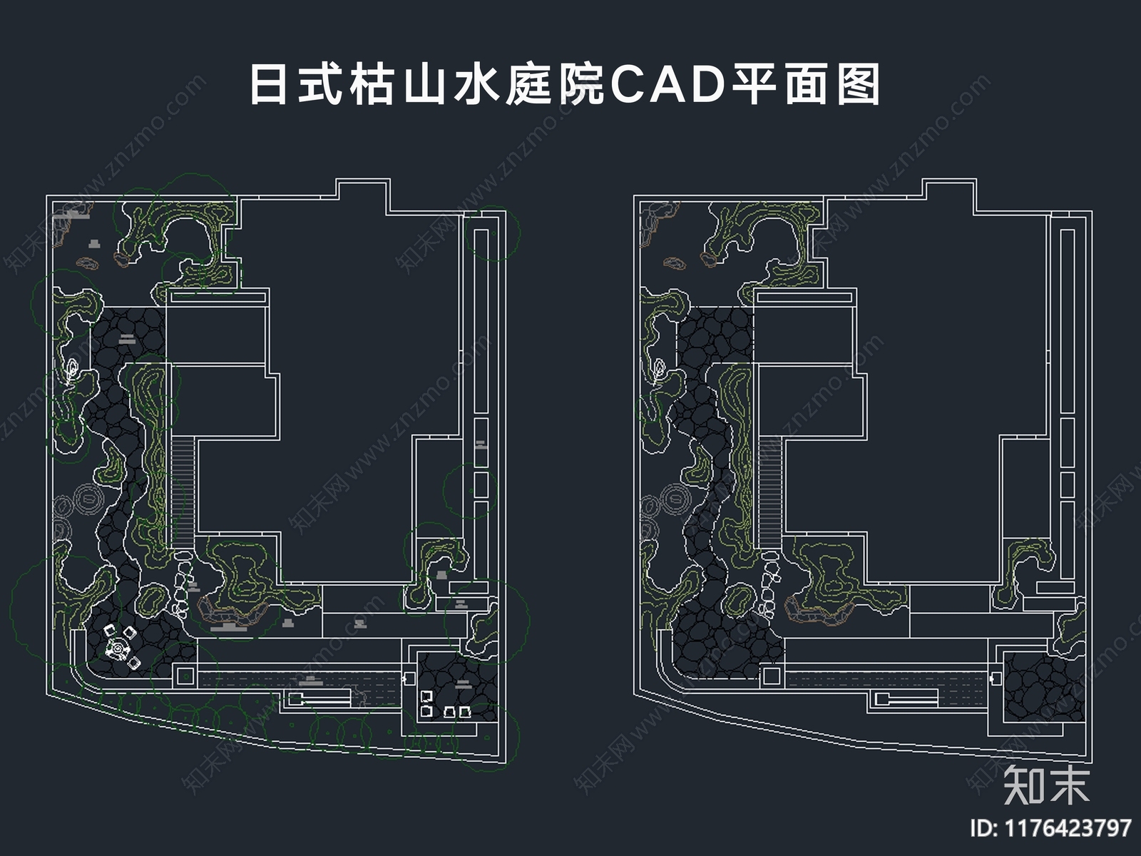 日式侘寂庭院施工图下载【ID:1176423797】