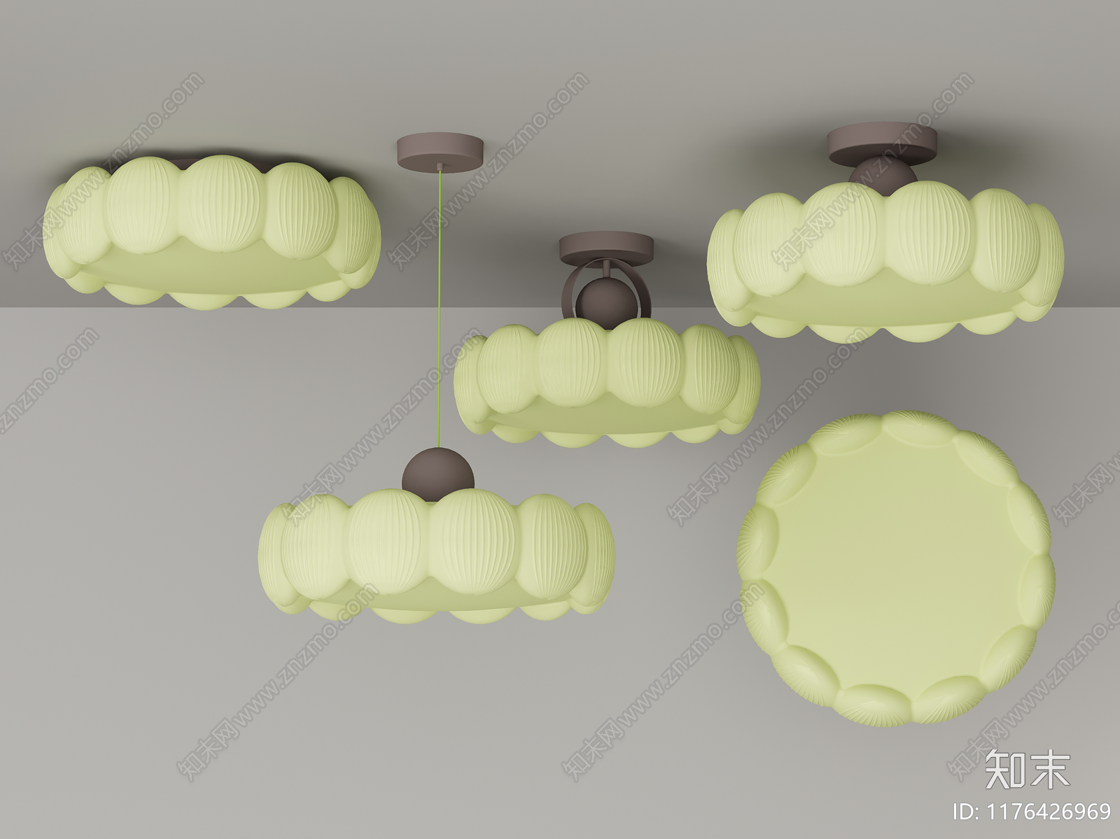 侘寂中古灯具组合SU模型下载【ID:1176426969】