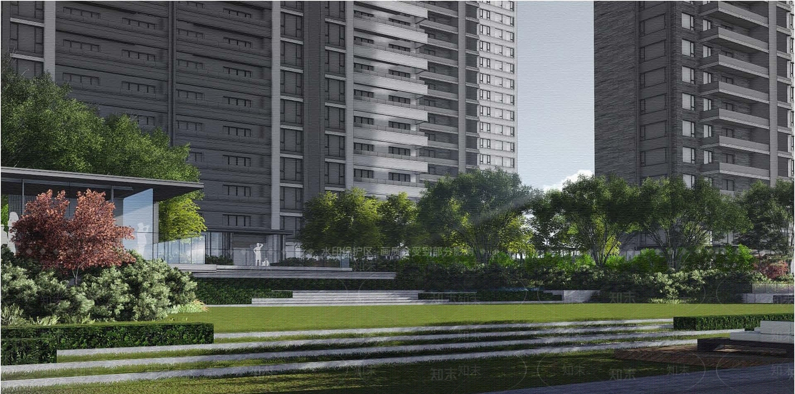 现代小区景观SU模型下载【ID:1176427259】