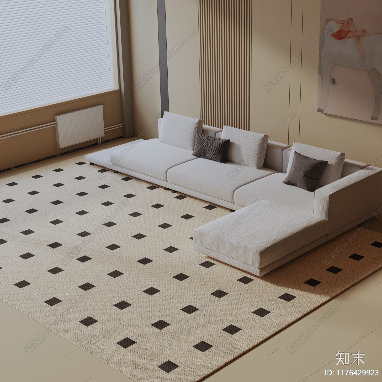 现代三人沙发3D模型下载【ID:1176429923】