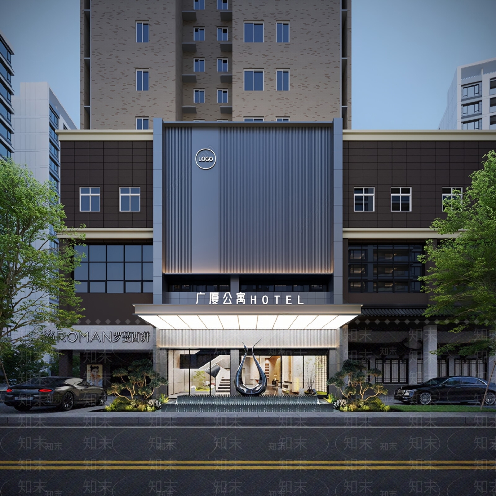 现代其他酒店空间SU模型下载【ID:1176430381】
