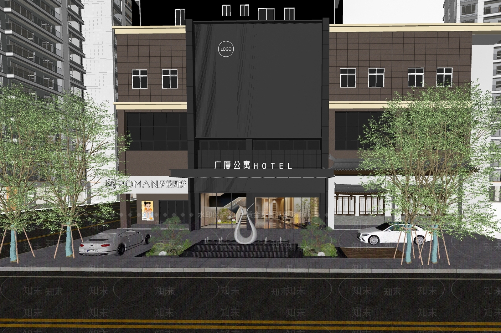 现代其他酒店空间SU模型下载【ID:1176430381】