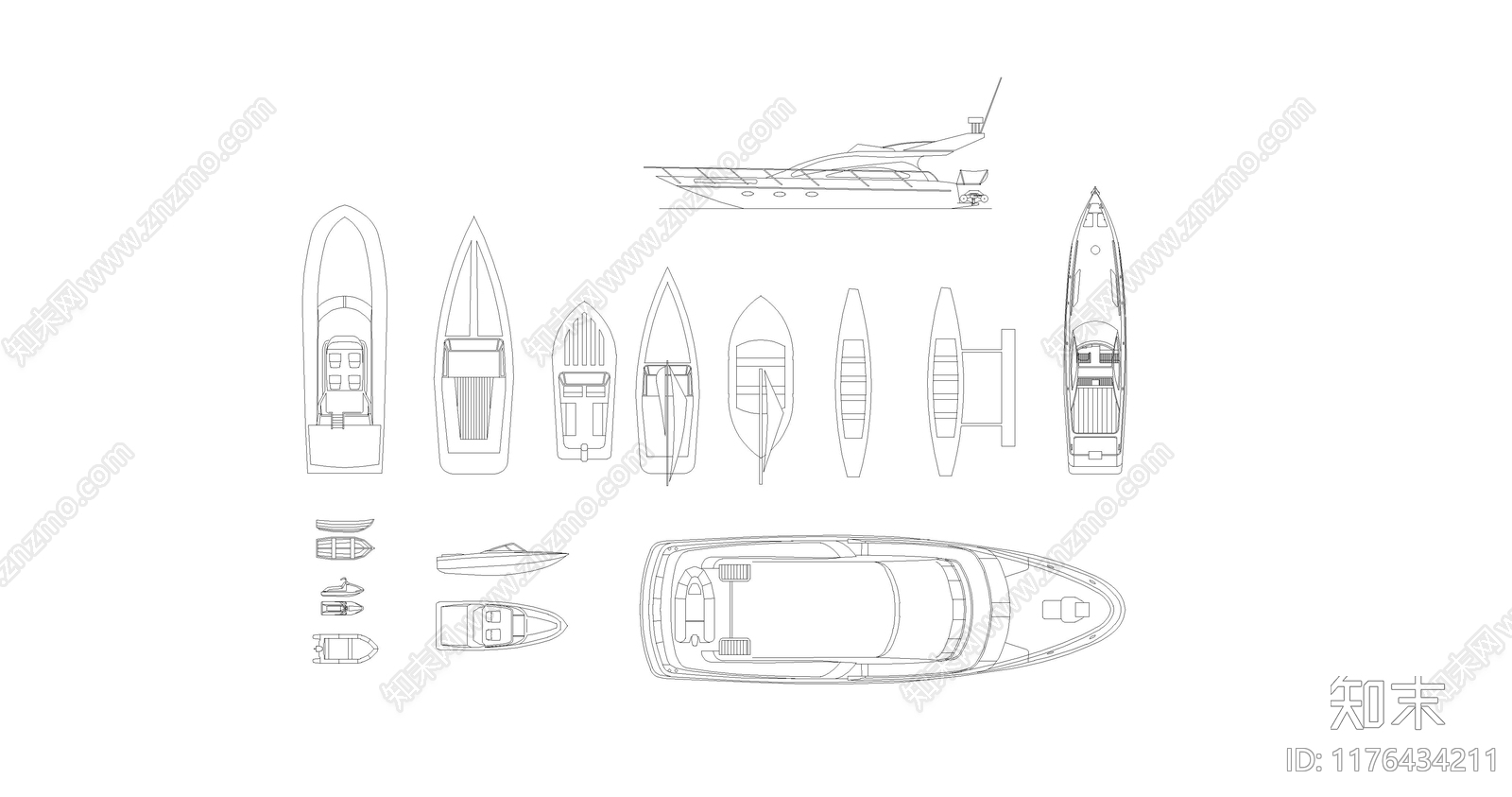 现代交通工具图库施工图下载【ID:1176434211】