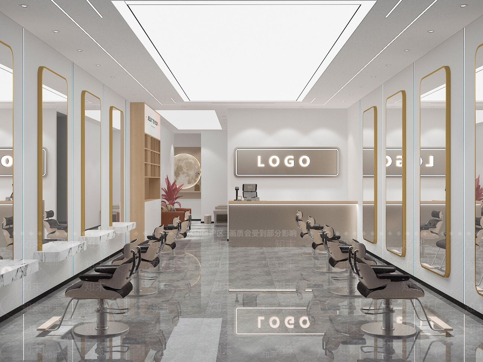 现代奶油其他商业空间3D模型下载【ID:1176441675】
