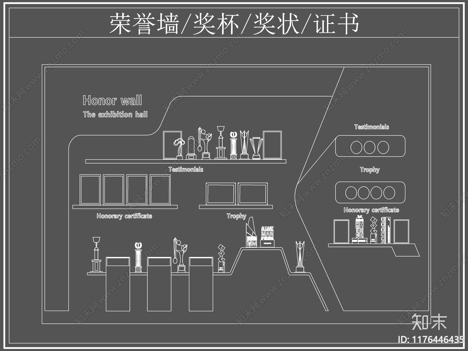 现代背景墙cad施工图下载【ID:1176446435】