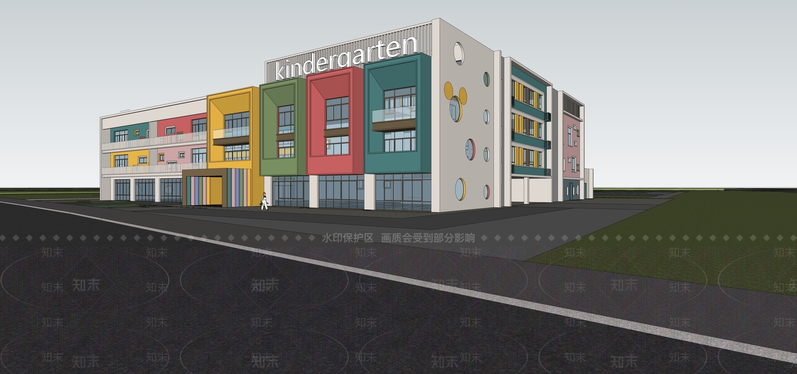 现代幼儿园SU模型下载【ID:1176448822】
