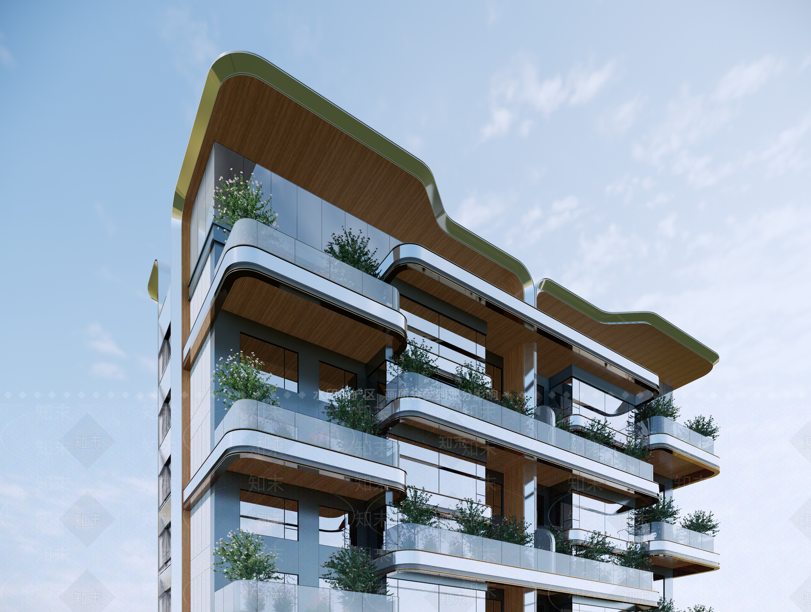 现代小区建筑SU模型下载【ID:1176450968】