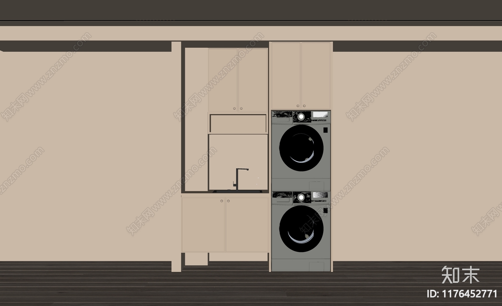 法式洗衣机柜SU模型下载【ID:1176452771】