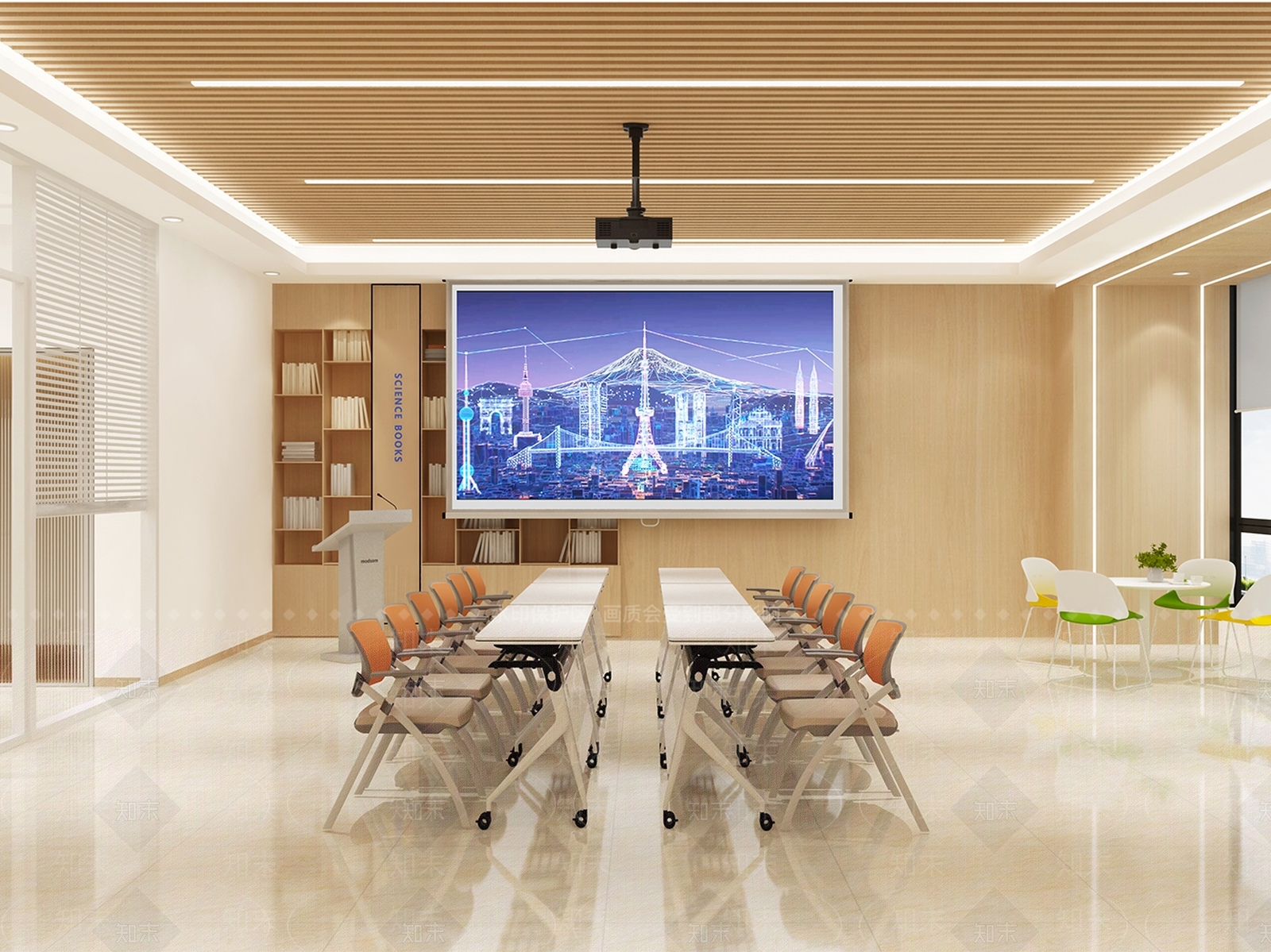 现代原木活动室3D模型下载【ID:1176474896】