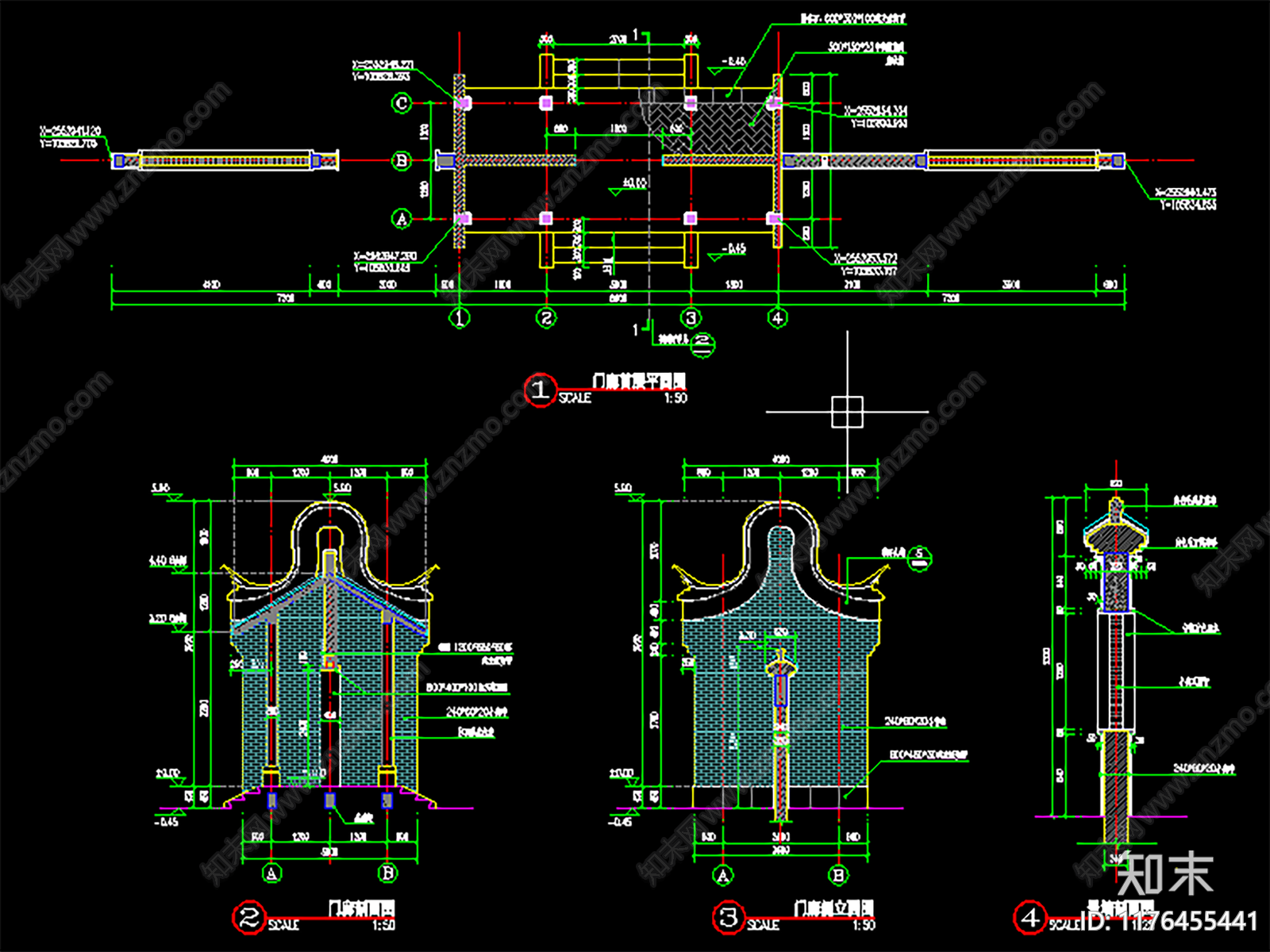 中式门楼施工图下载【ID:1176455441】