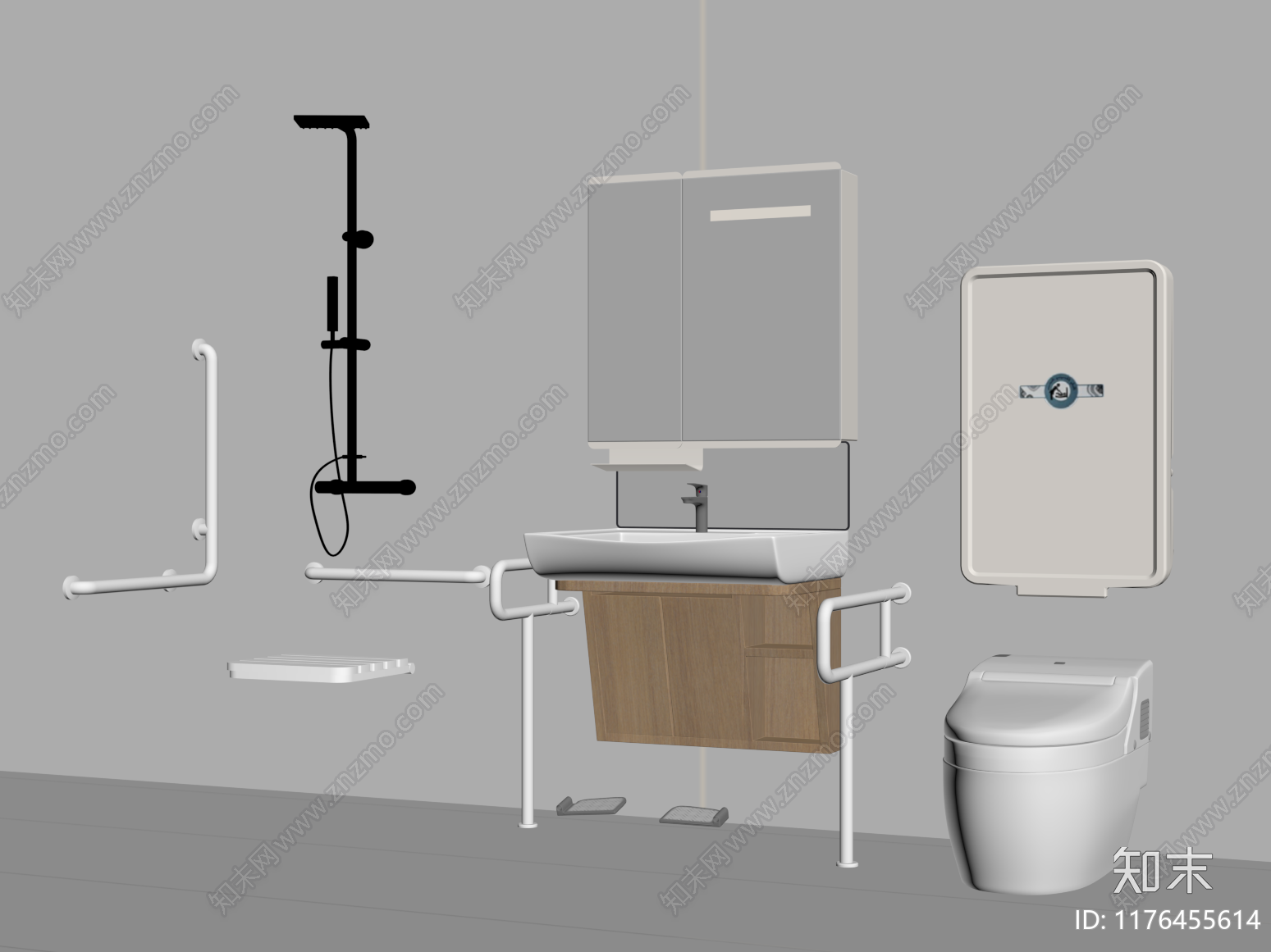 现代公共卫生间SU模型下载【ID:1176455614】