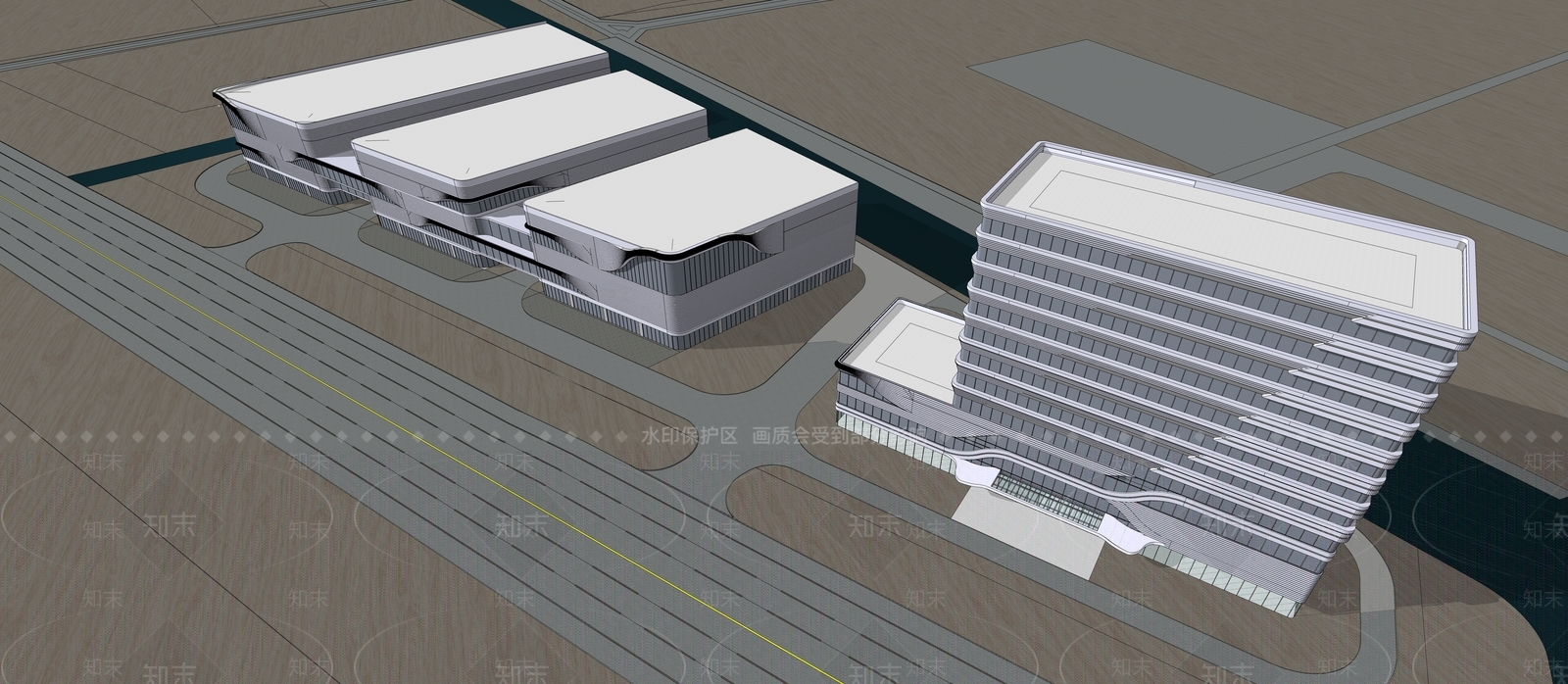 现代厂房SU模型下载【ID:1176458562】