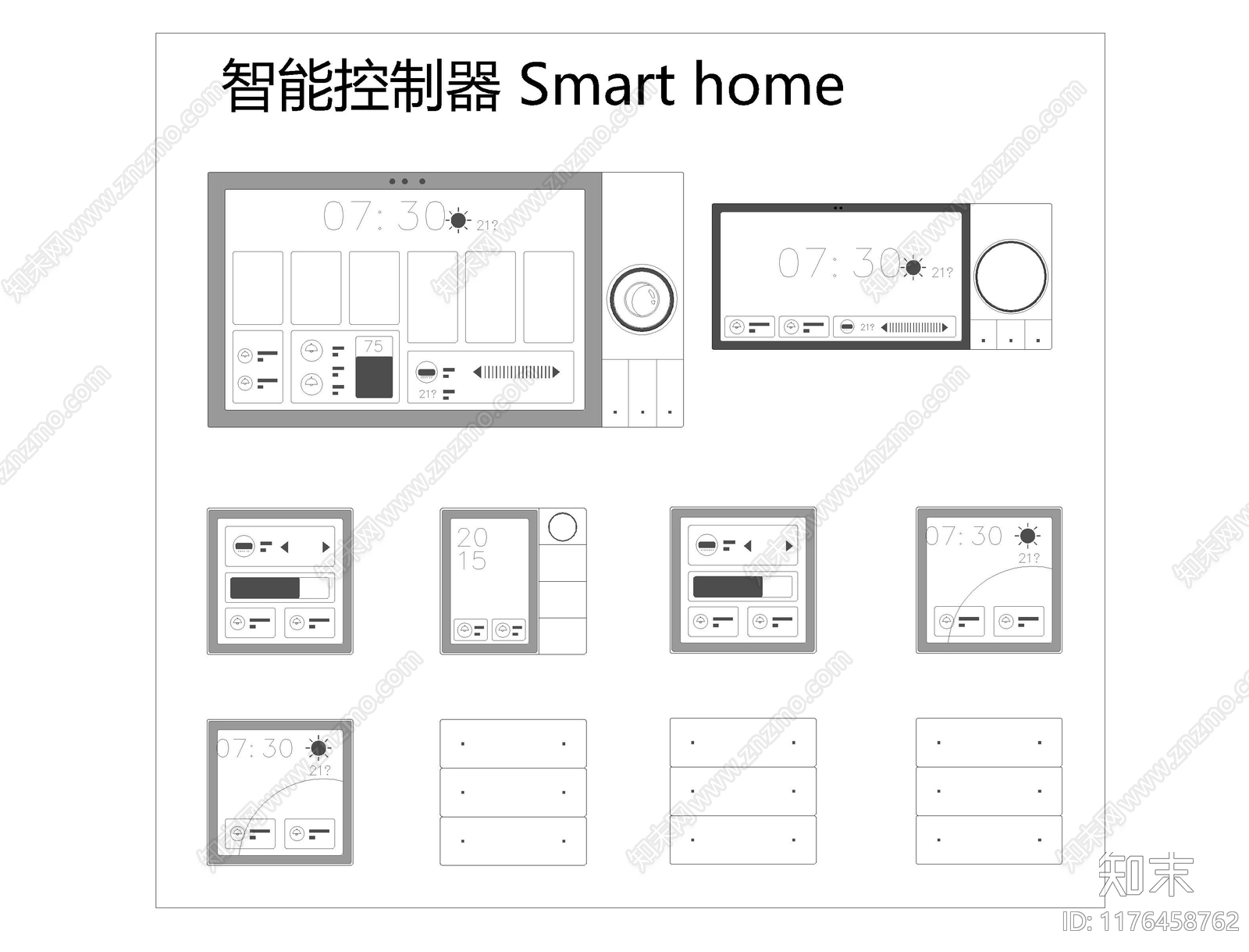 现代开关插座施工图下载【ID:1176458762】