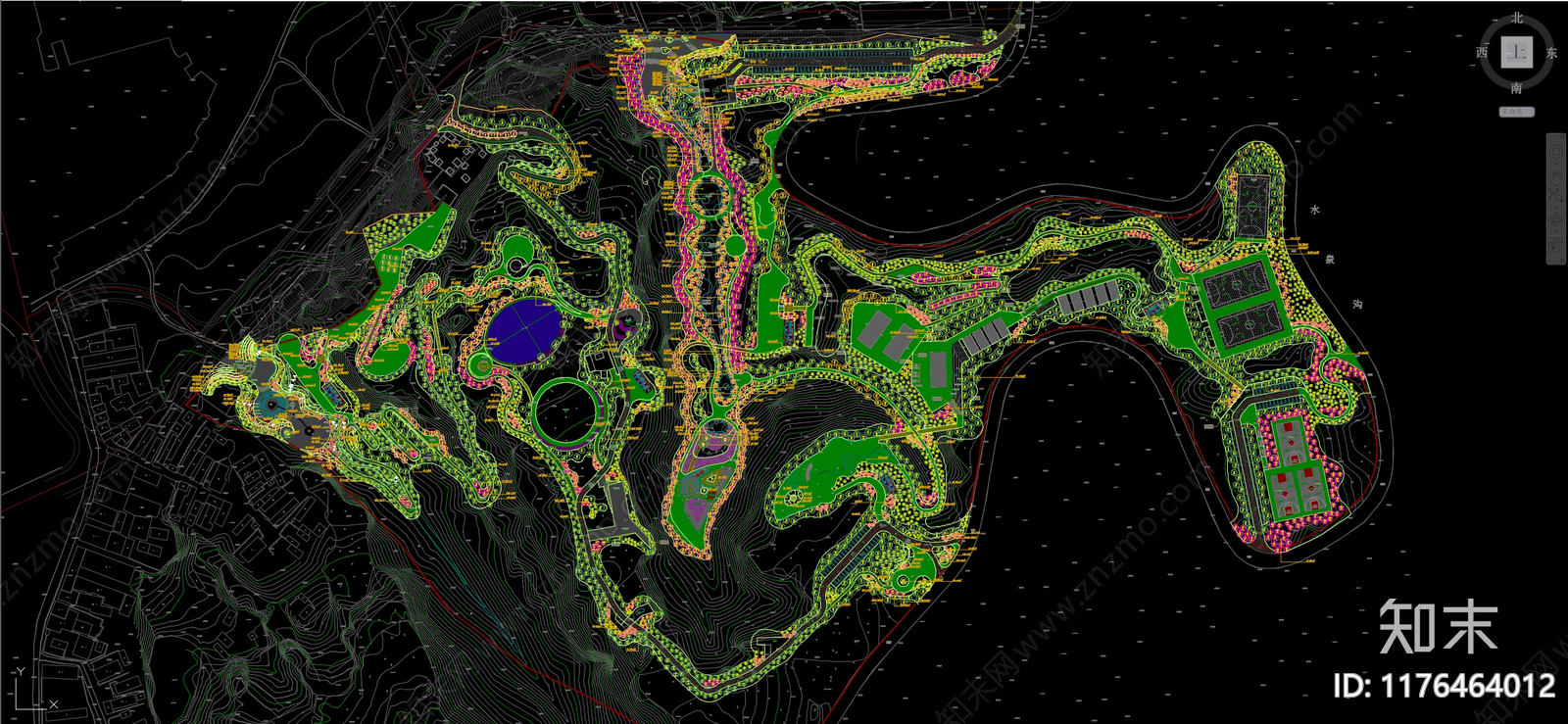 现代公园景观施工图下载【ID:1176464012】