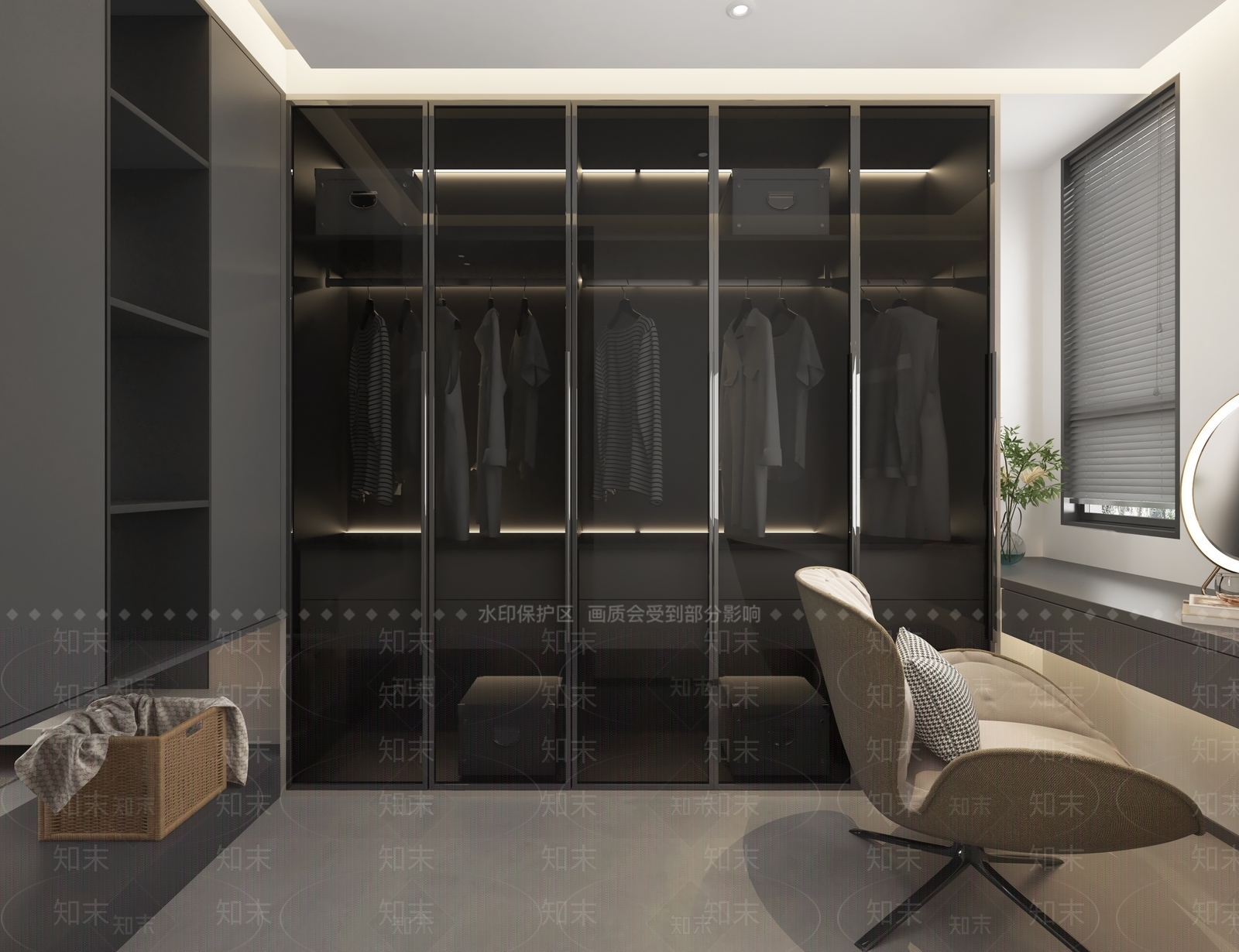 现代衣帽间3D模型下载【ID:1176468126】