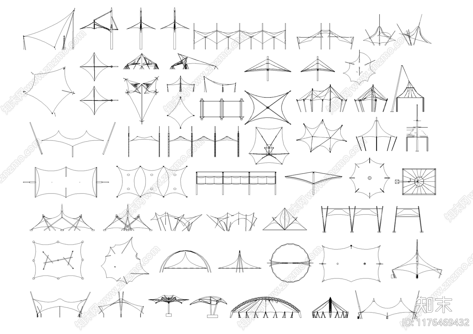 现代帐篷施工图下载【ID:1176469432】