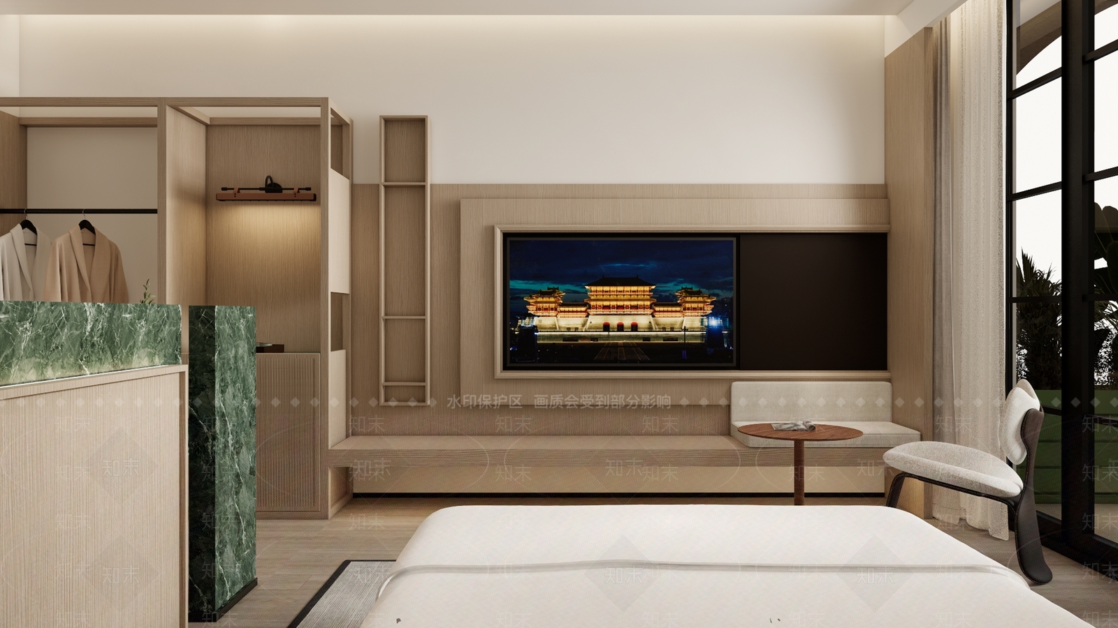 现代酒店客房SU模型下载【ID:1176470468】
