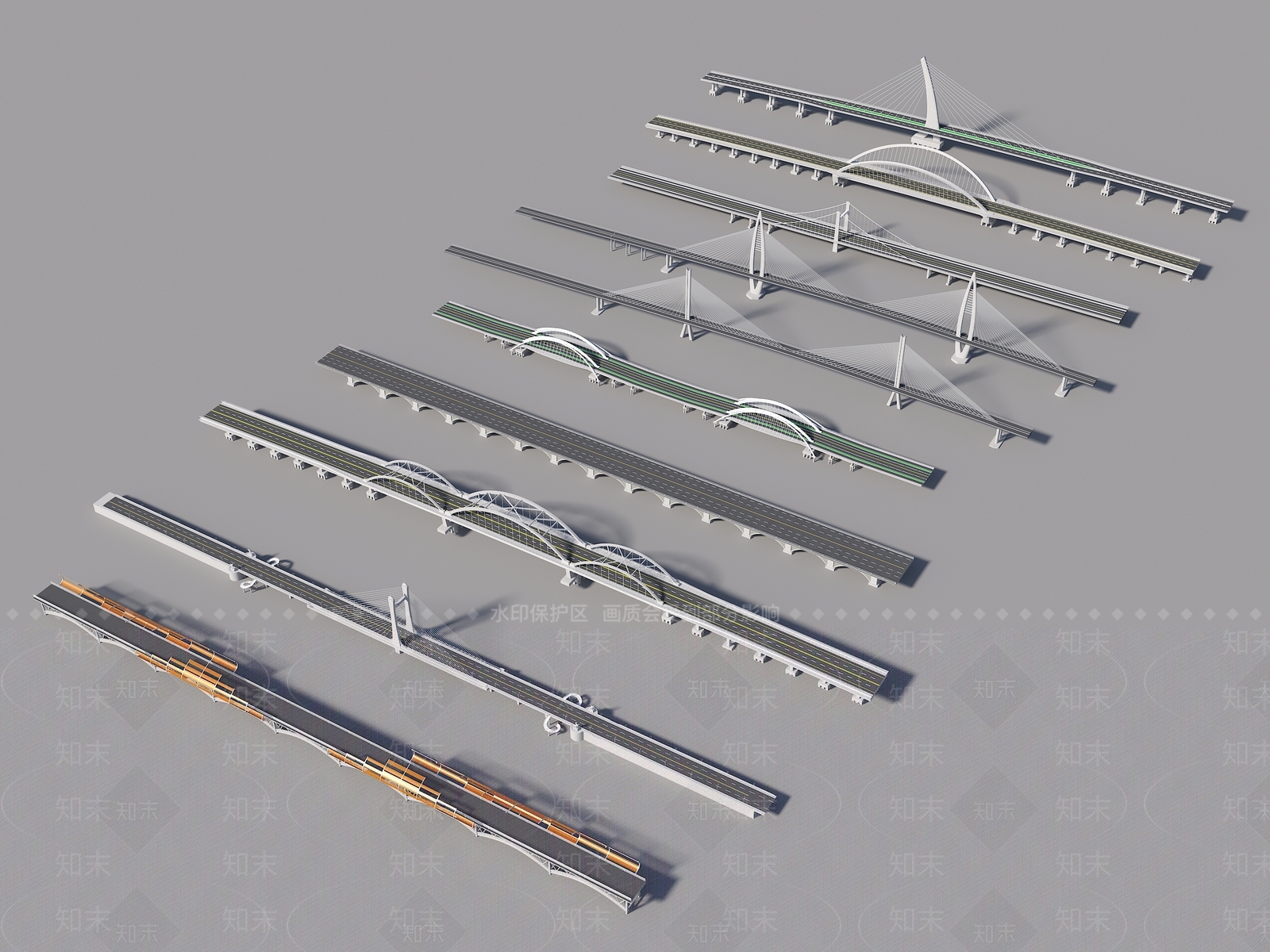 现代桥3D模型下载【ID:1176472117】