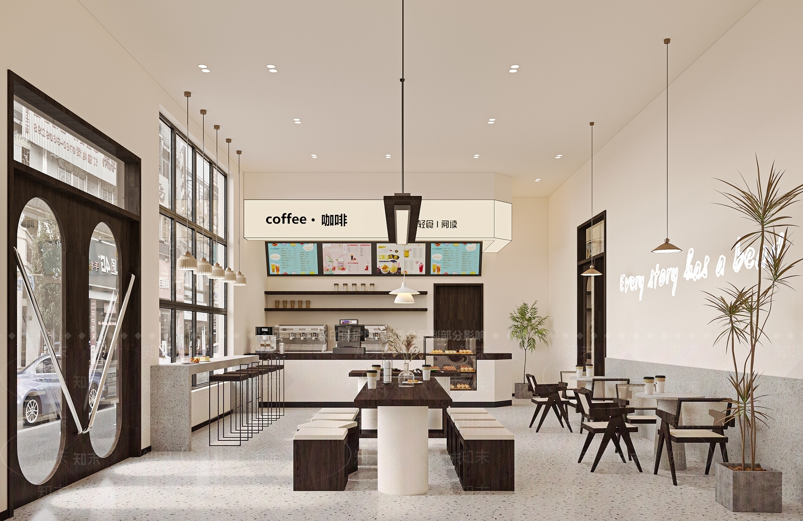 现代咖啡厅3D模型下载【ID:1176474370】