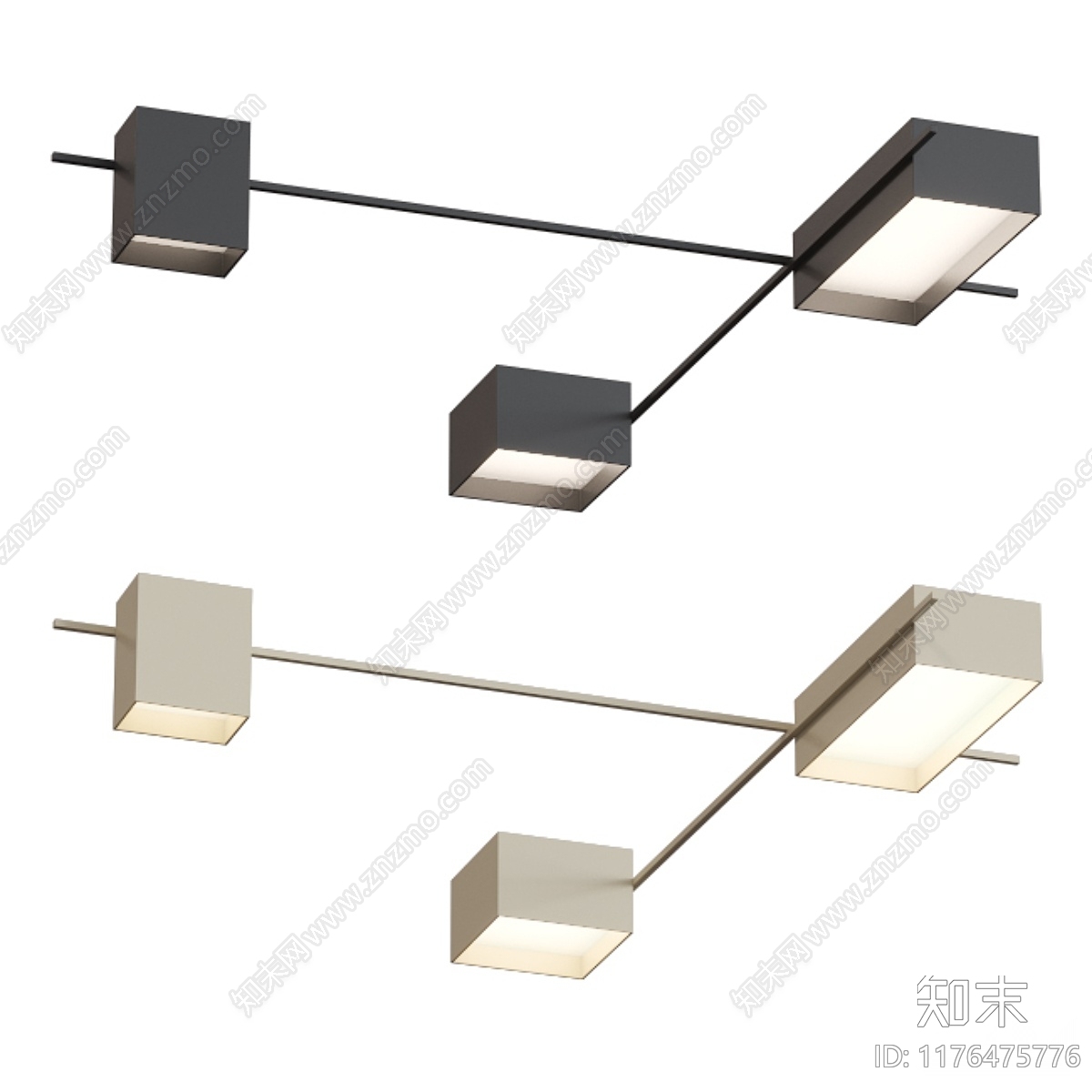 现代极简吸顶灯3D模型下载【ID:1176475776】