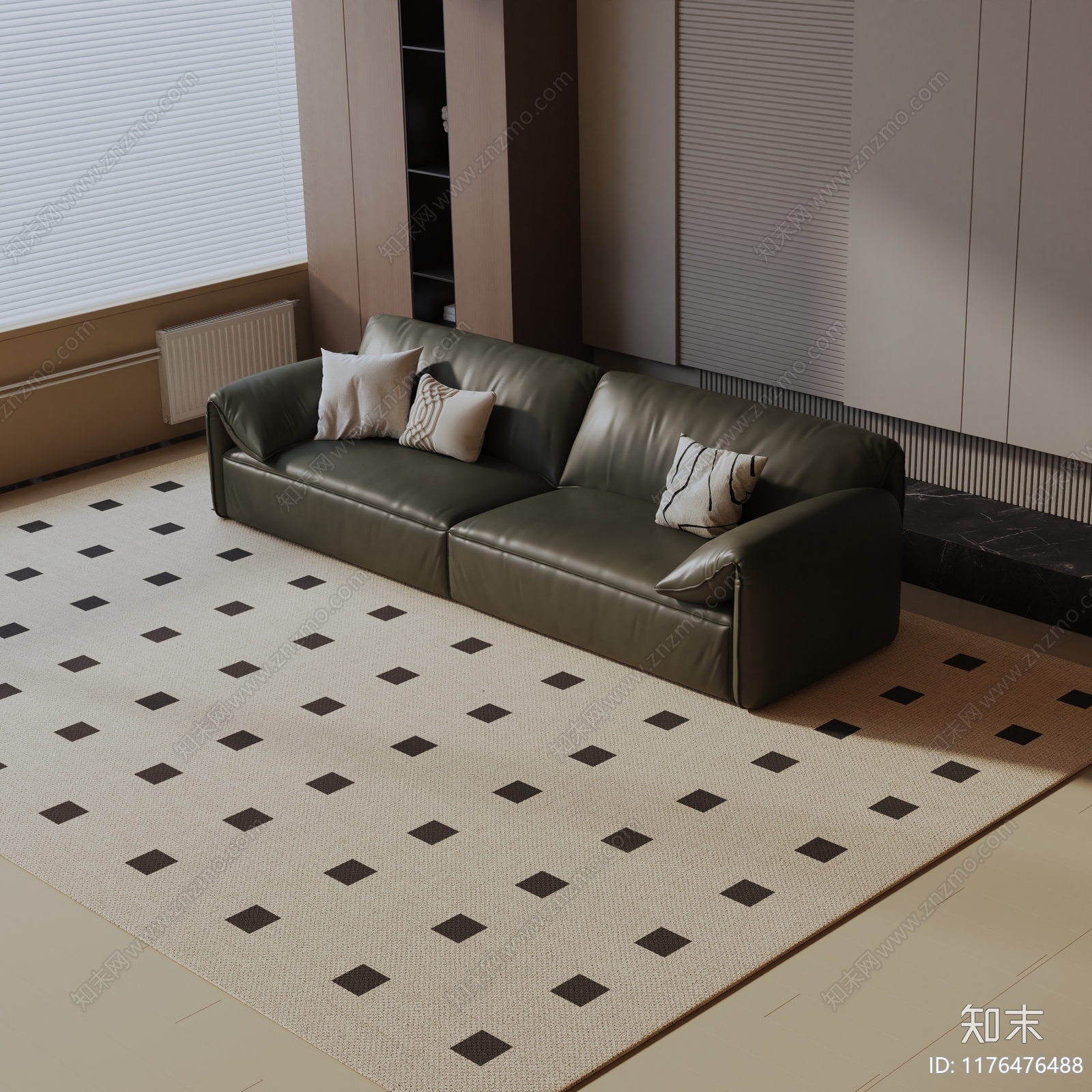 现代三人沙发3D模型下载【ID:1176476488】