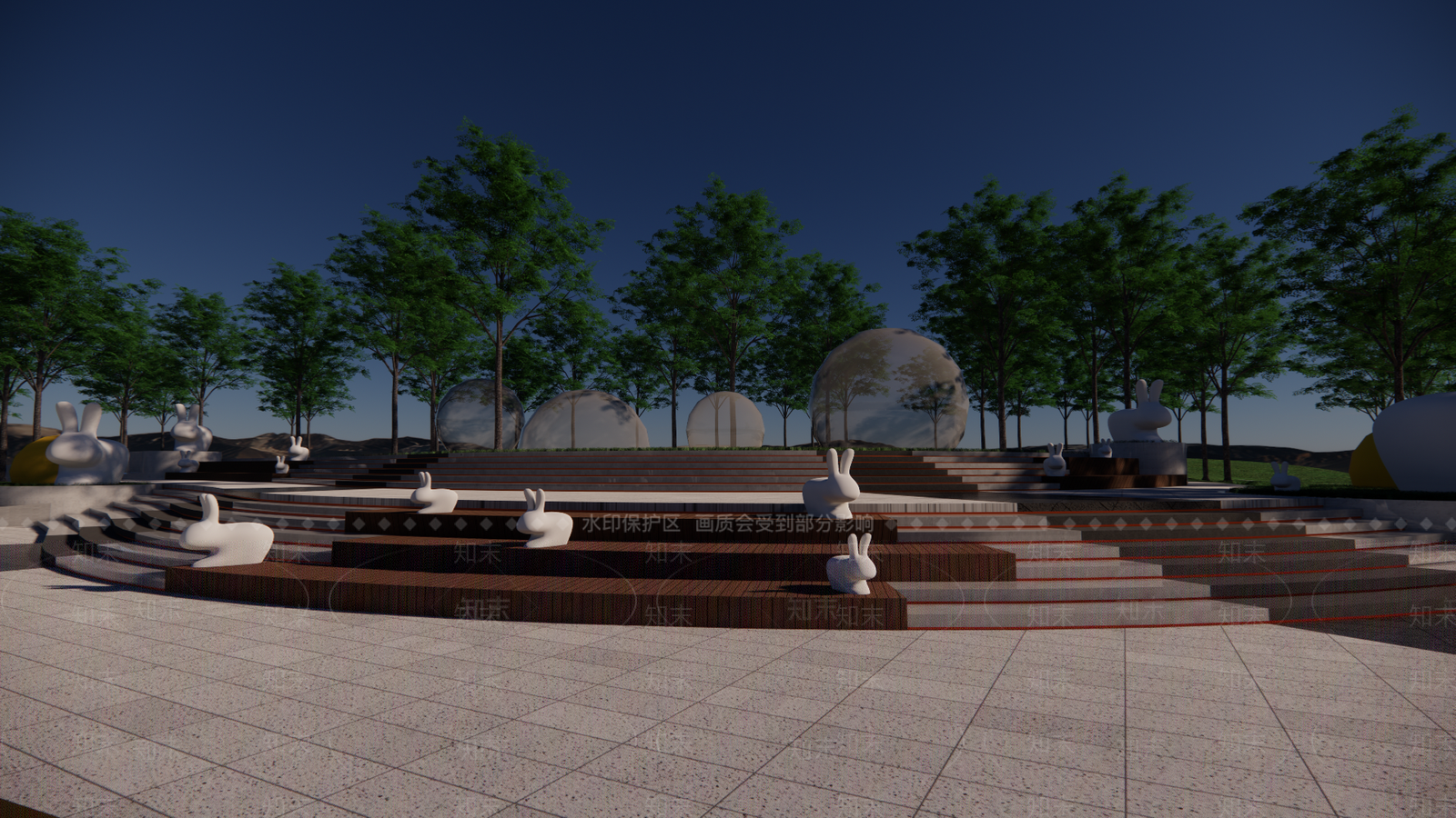 现代景观公园SU模型下载【ID:1176481083】
